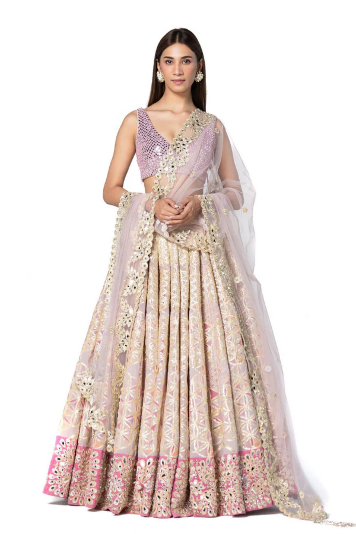 Pink Tonned Printed Lehenga Set