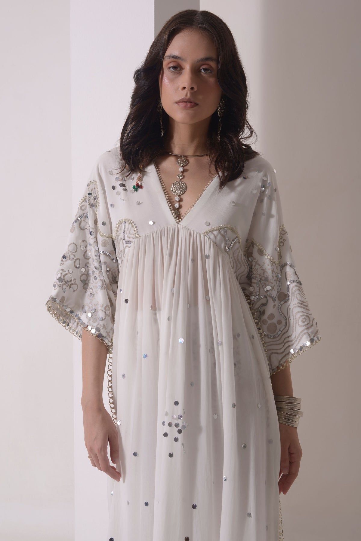 Kaftan Kurta With Straight Patchwork Pants