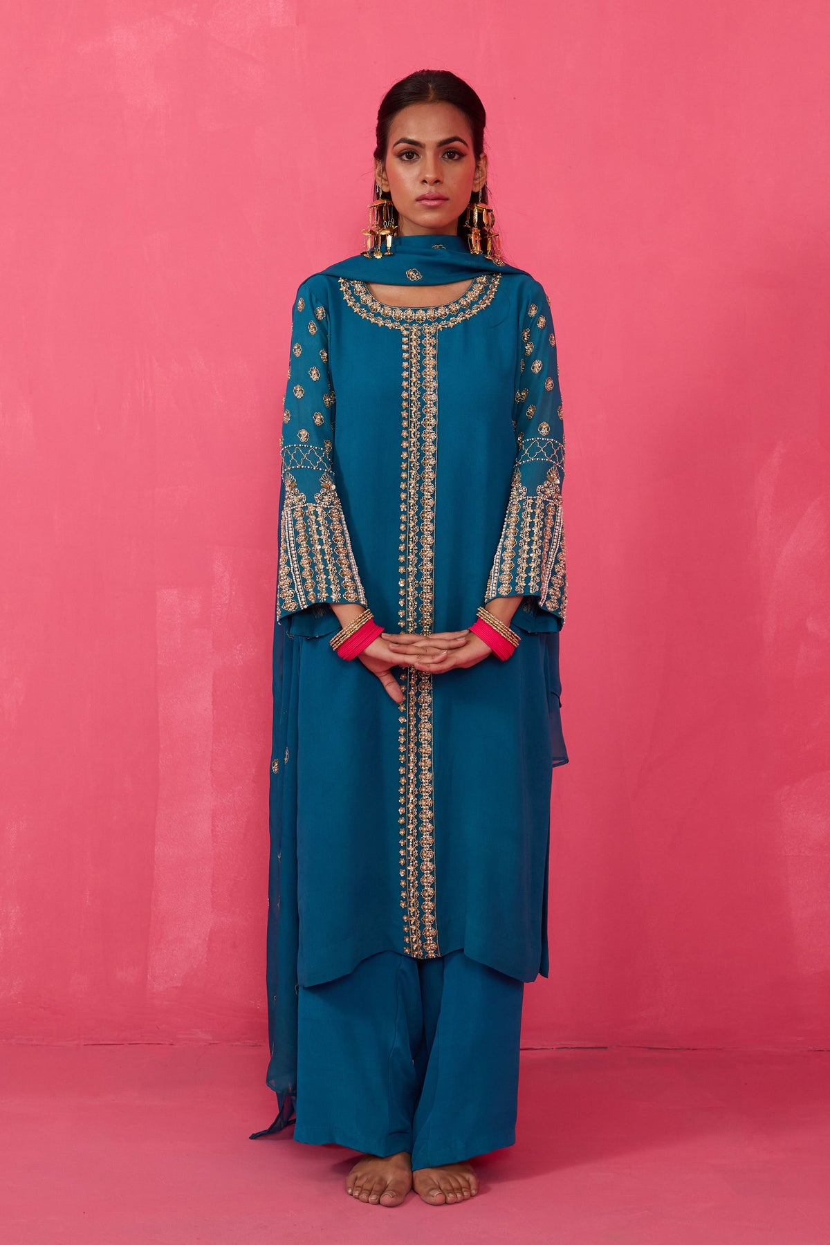 Persian Teal Green Kurta Set