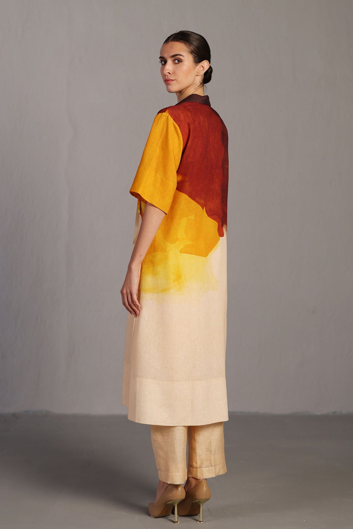 Diffuse Brown and Ochre Kurta
