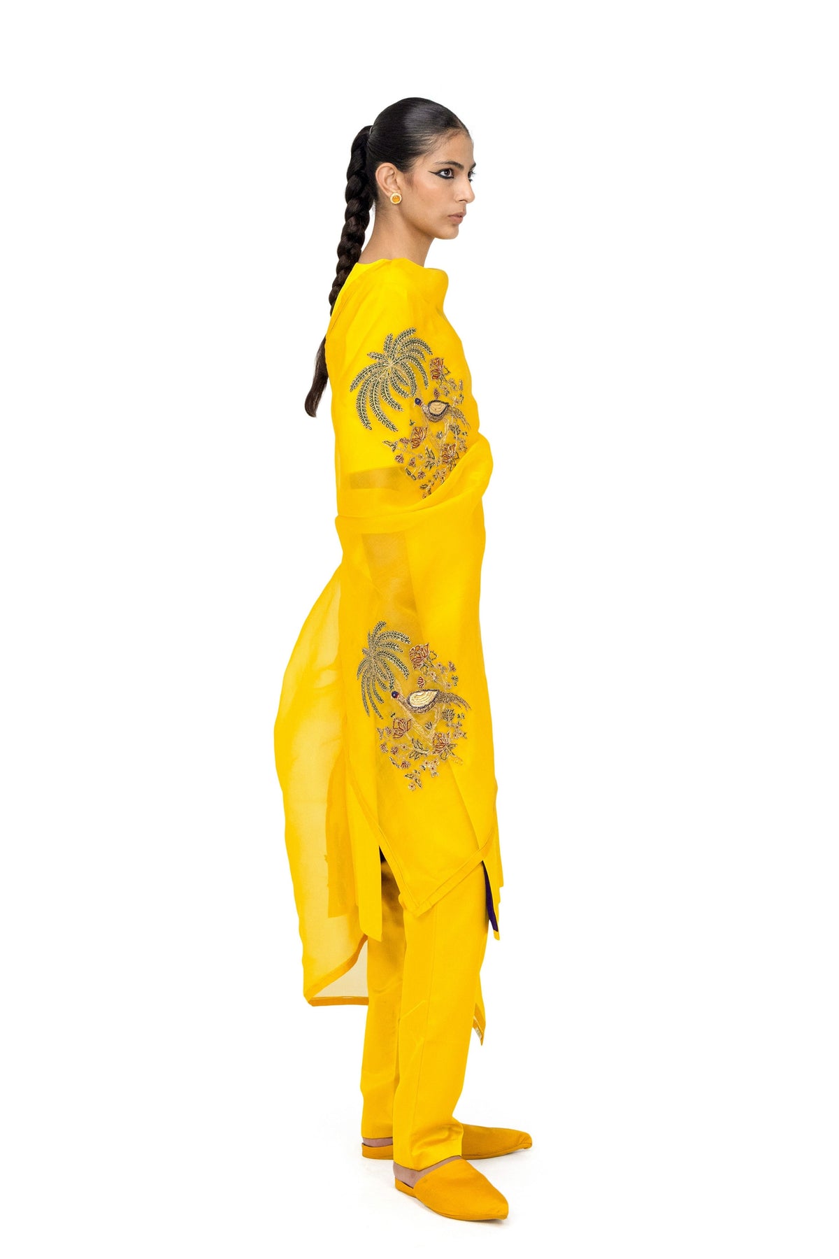 Hansasar Monkey Yellow Dupatta