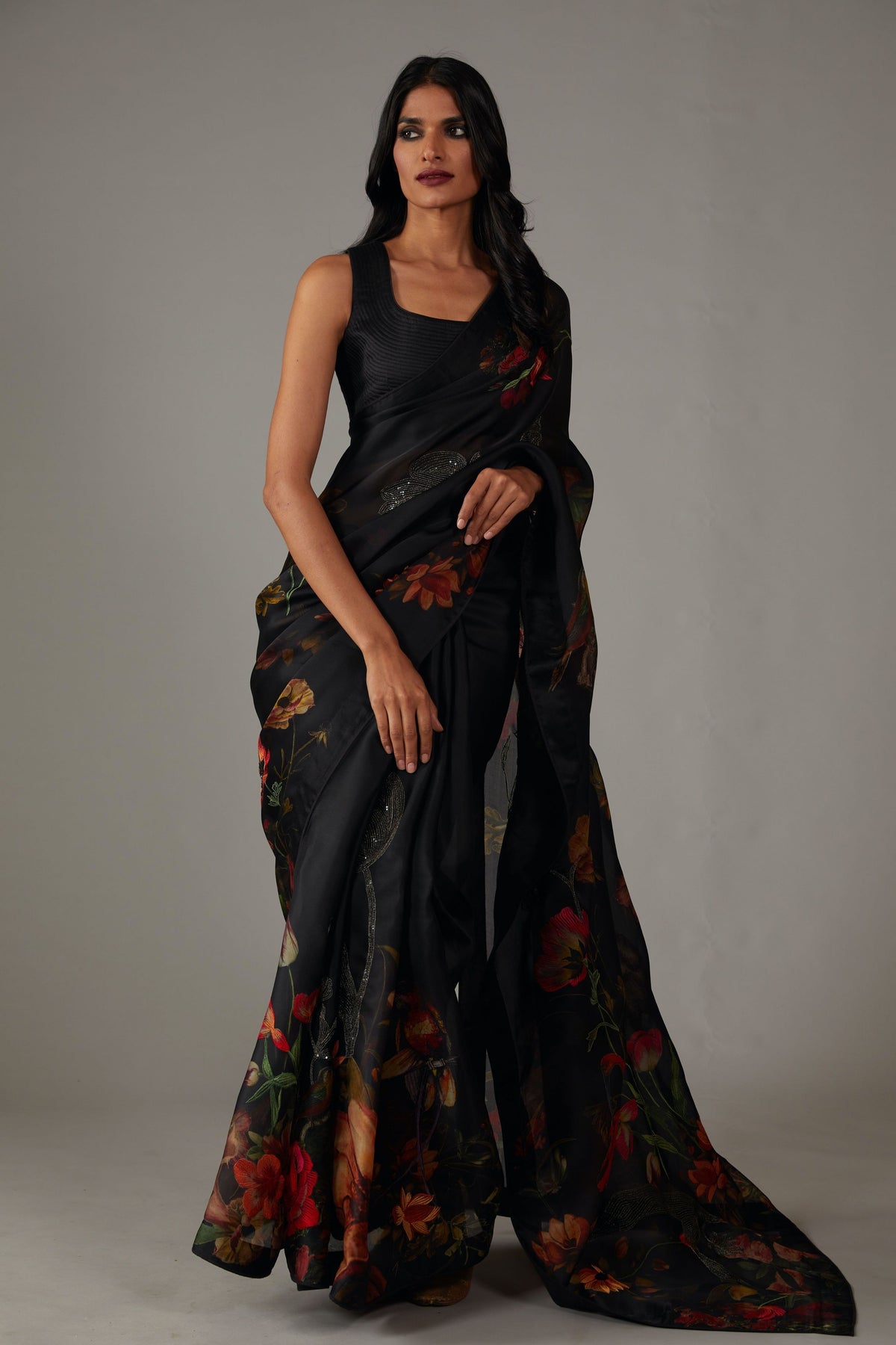 Black Organza Saree