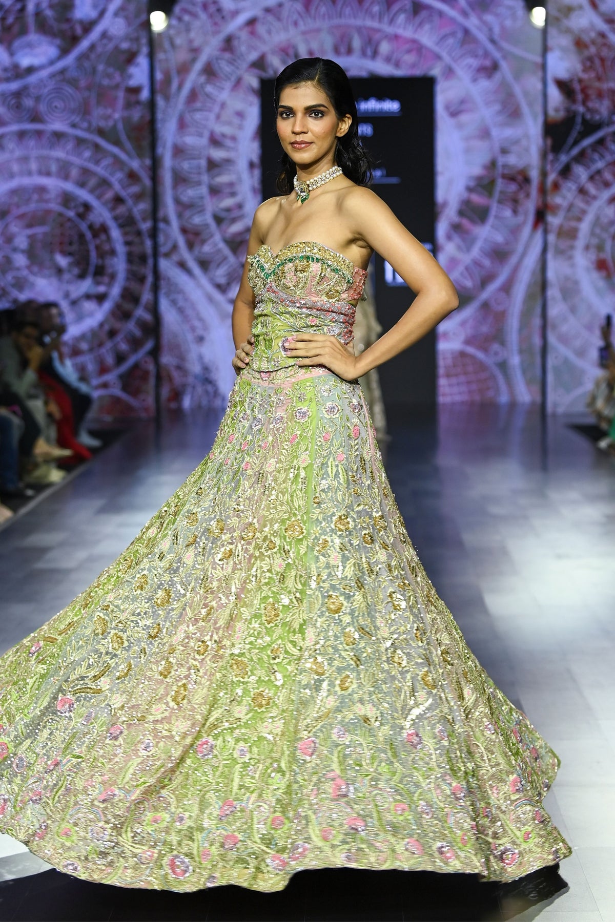 Satrangi Swarna Lehenga With Corset