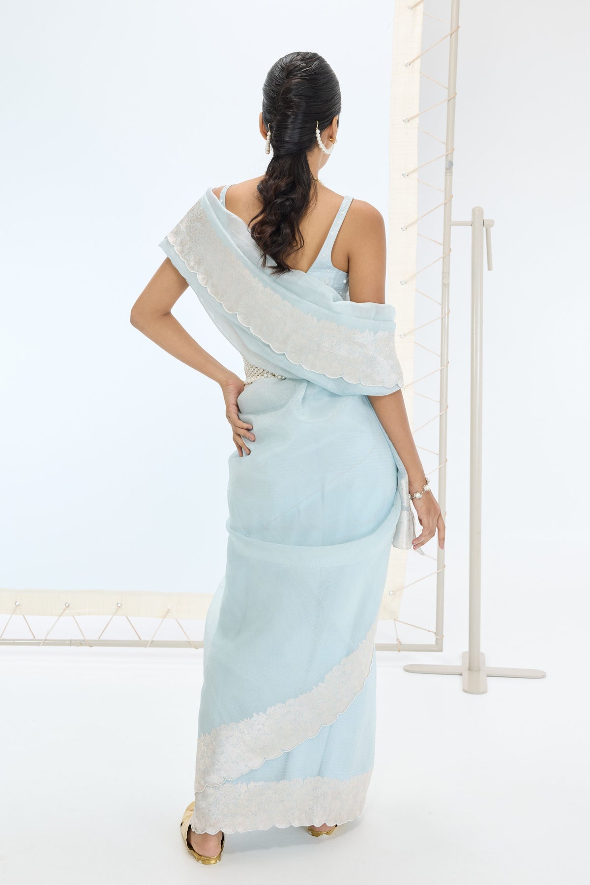 Blake Saree in Ice Blue
