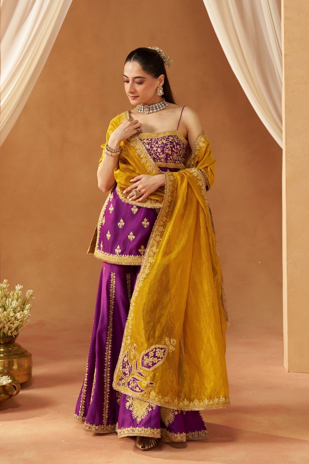 Najma Deep Purple Kurta Set