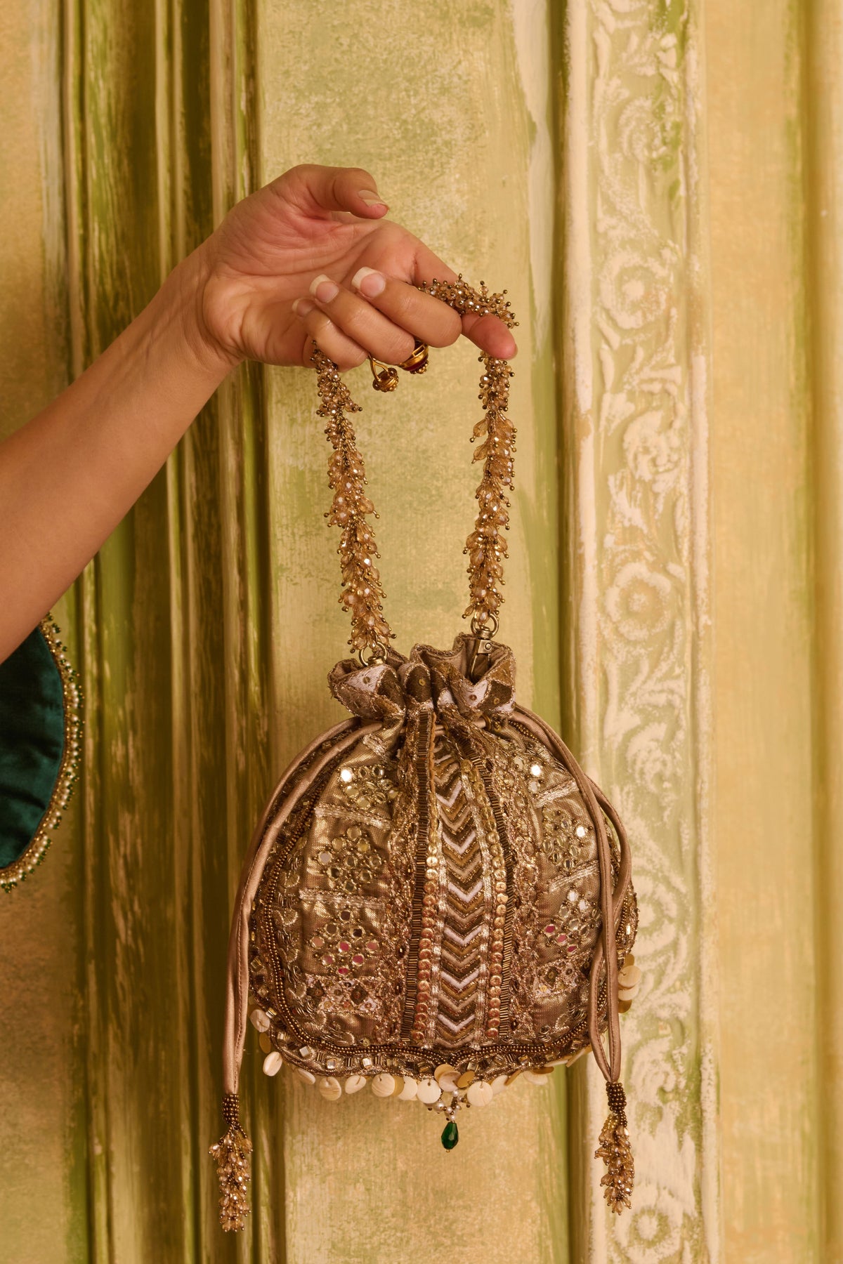 Ruhani Vintage Gold  Potli