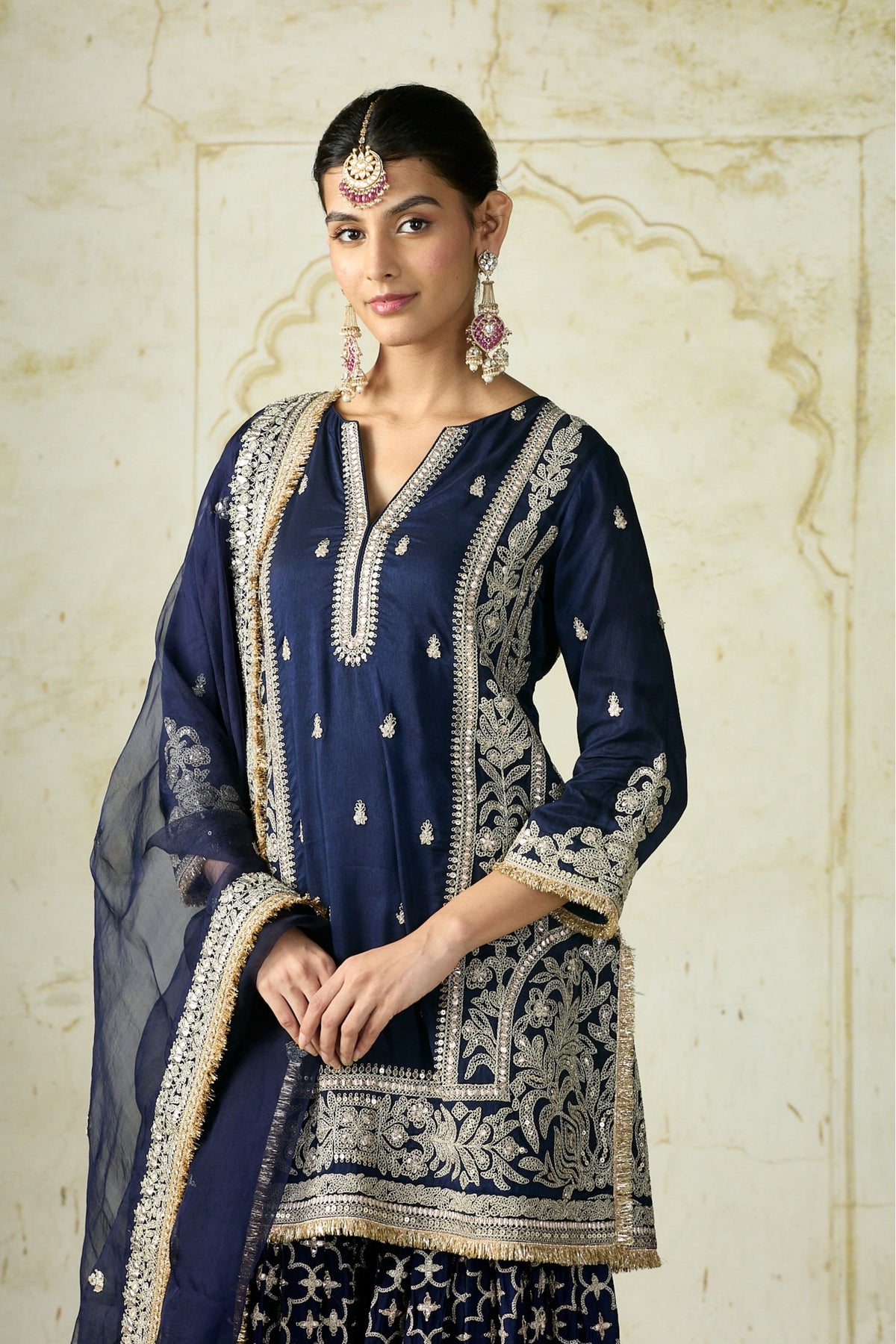 Navy Mumtaz Sharara Set