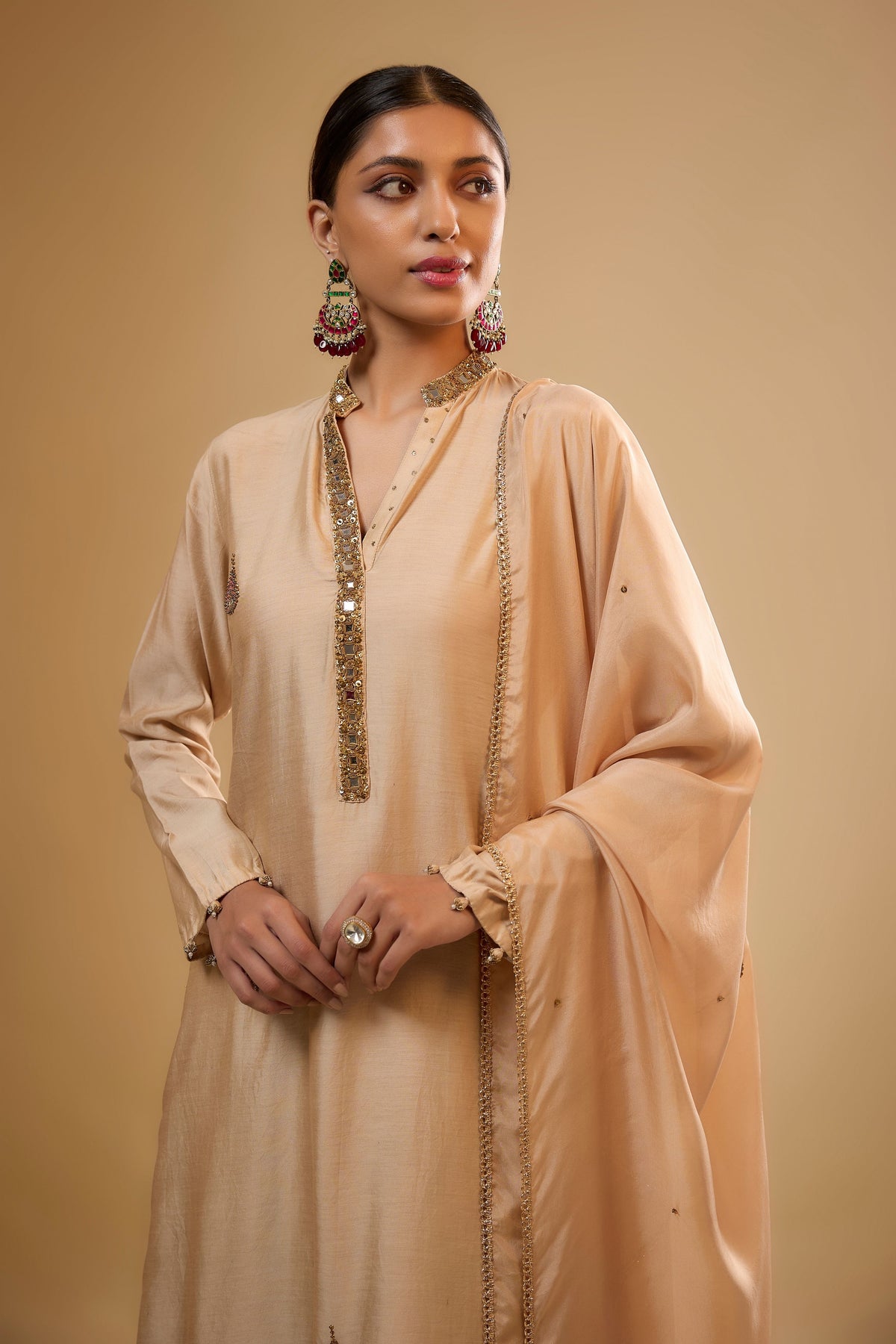Ivory Applique Kurta Set