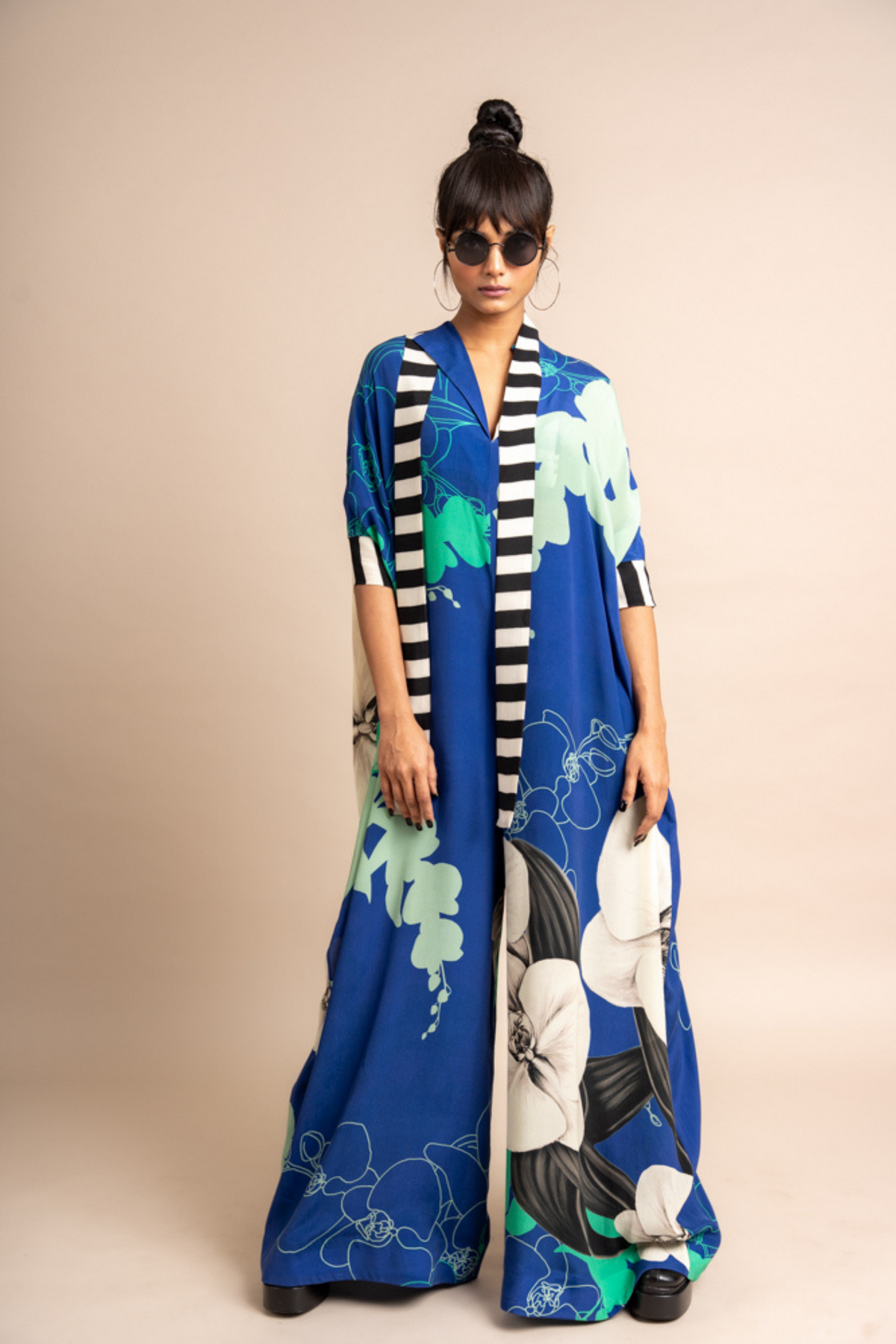 Cobalt Print Kaftan Jumpsuit