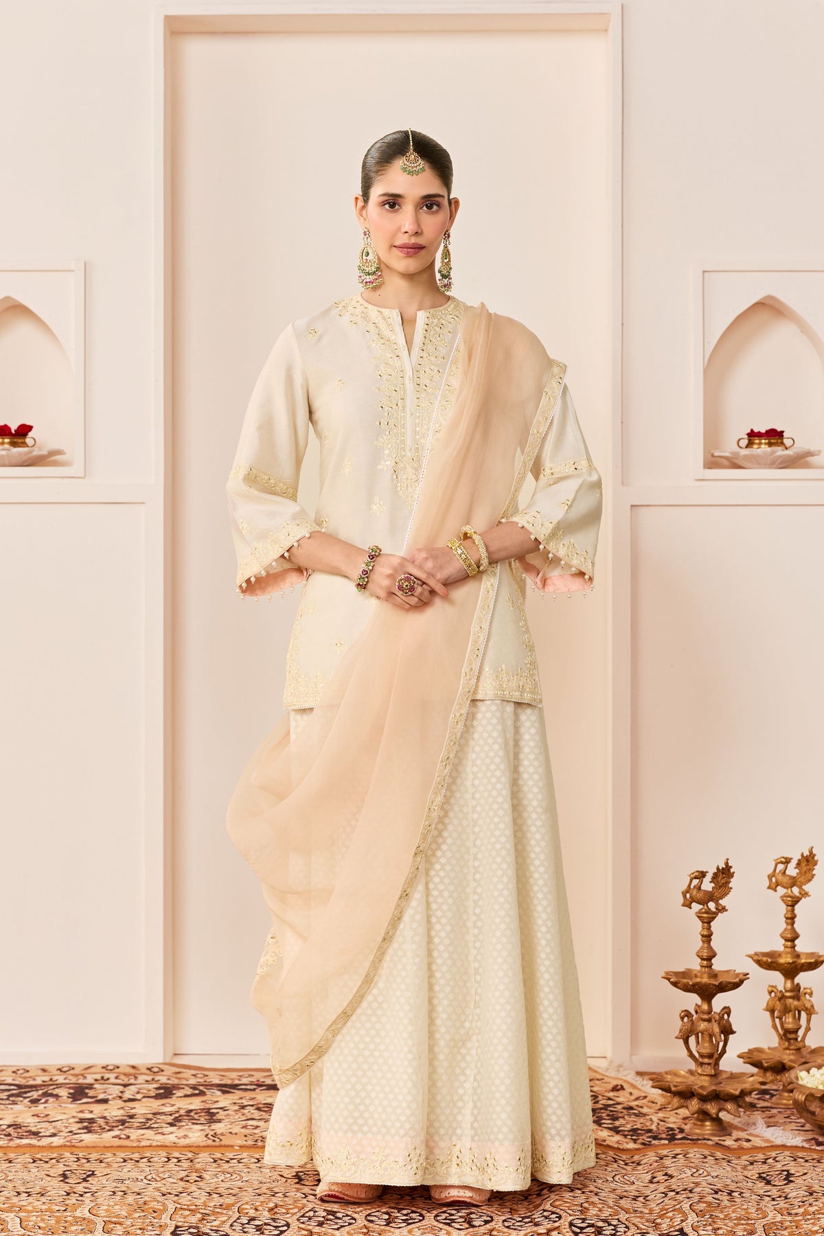 Rehma Daisy Ivory Sharara Set