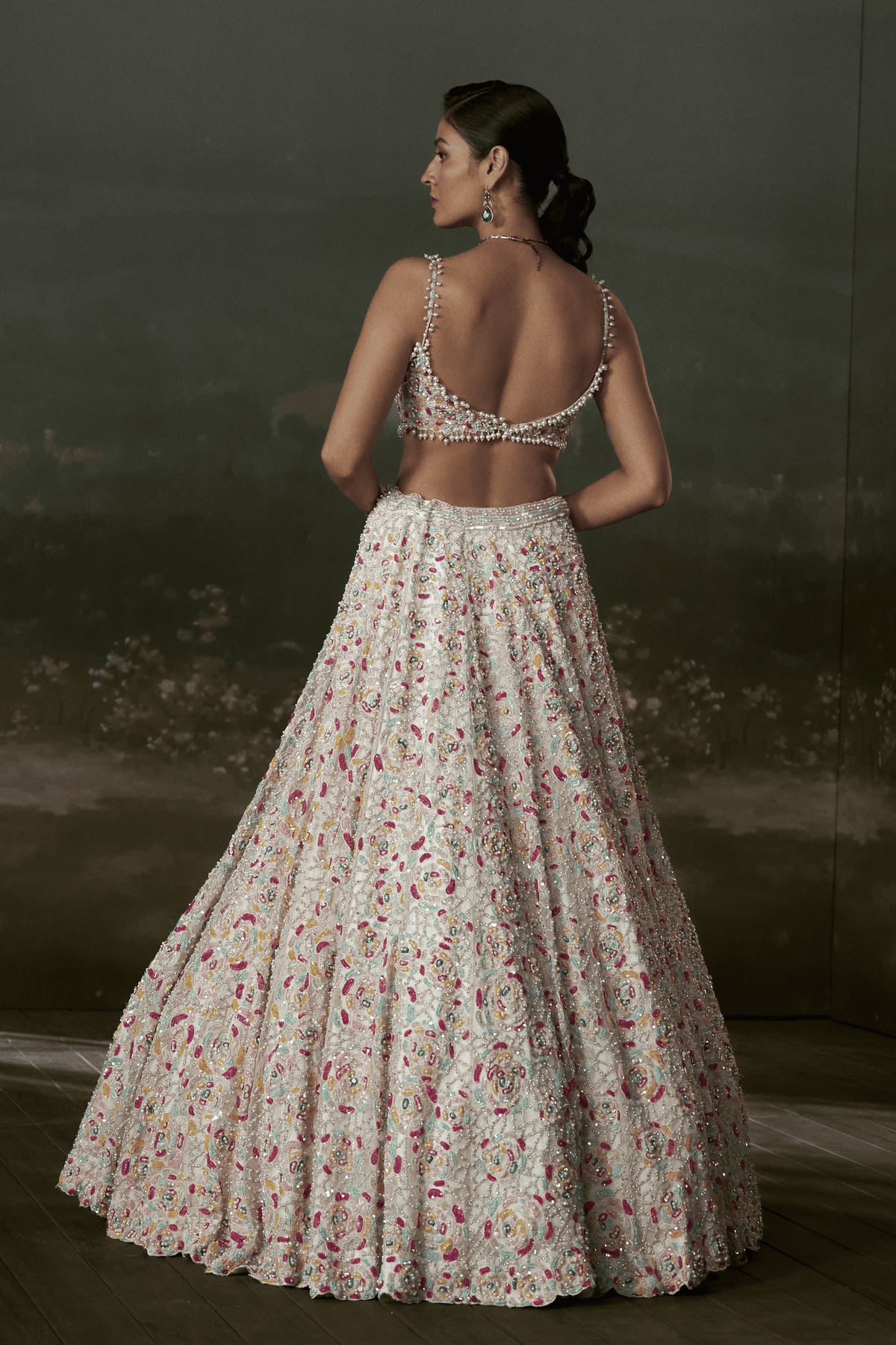 Ivory Multicolored Lehenga Set