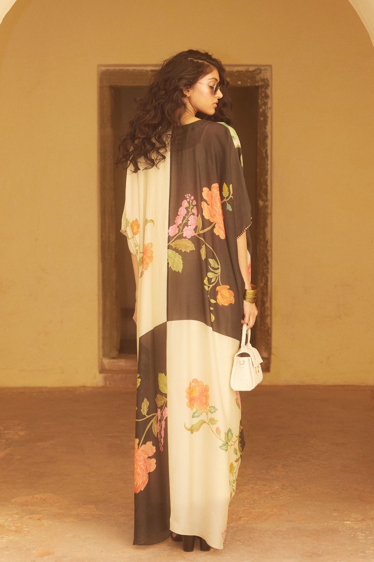 Ivory Breezy Knot Kaftan Set