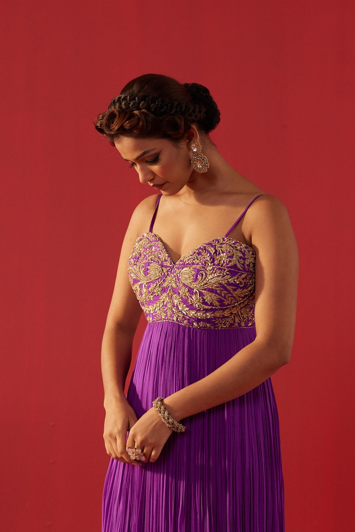 Purple Embroidered Anarkali