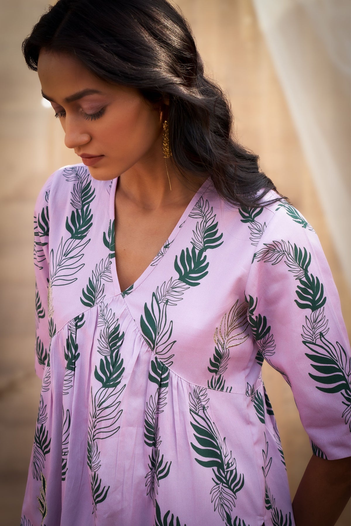 Reveria Printed Gathered Kurta Set