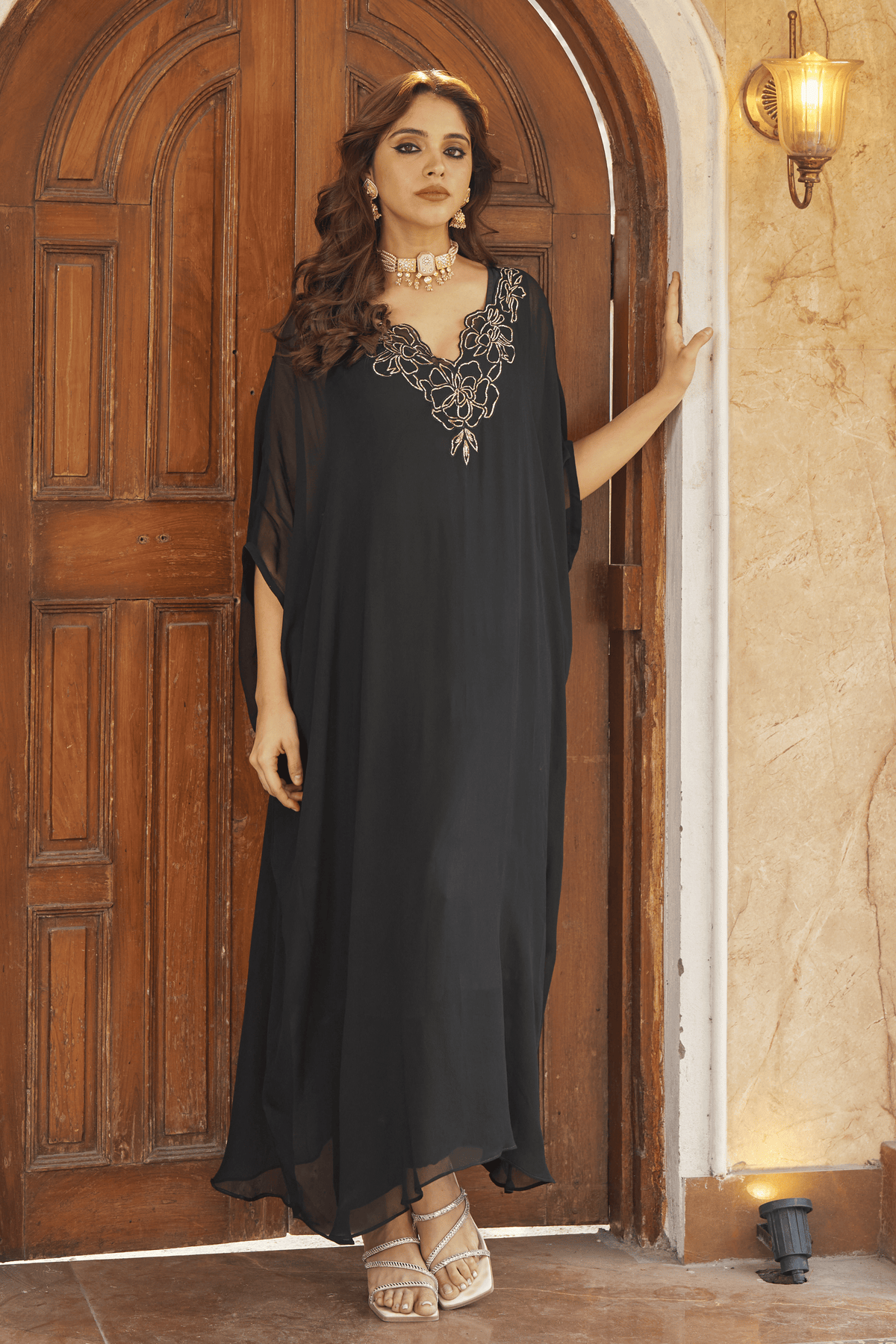 Ruya Black Kaftan Set