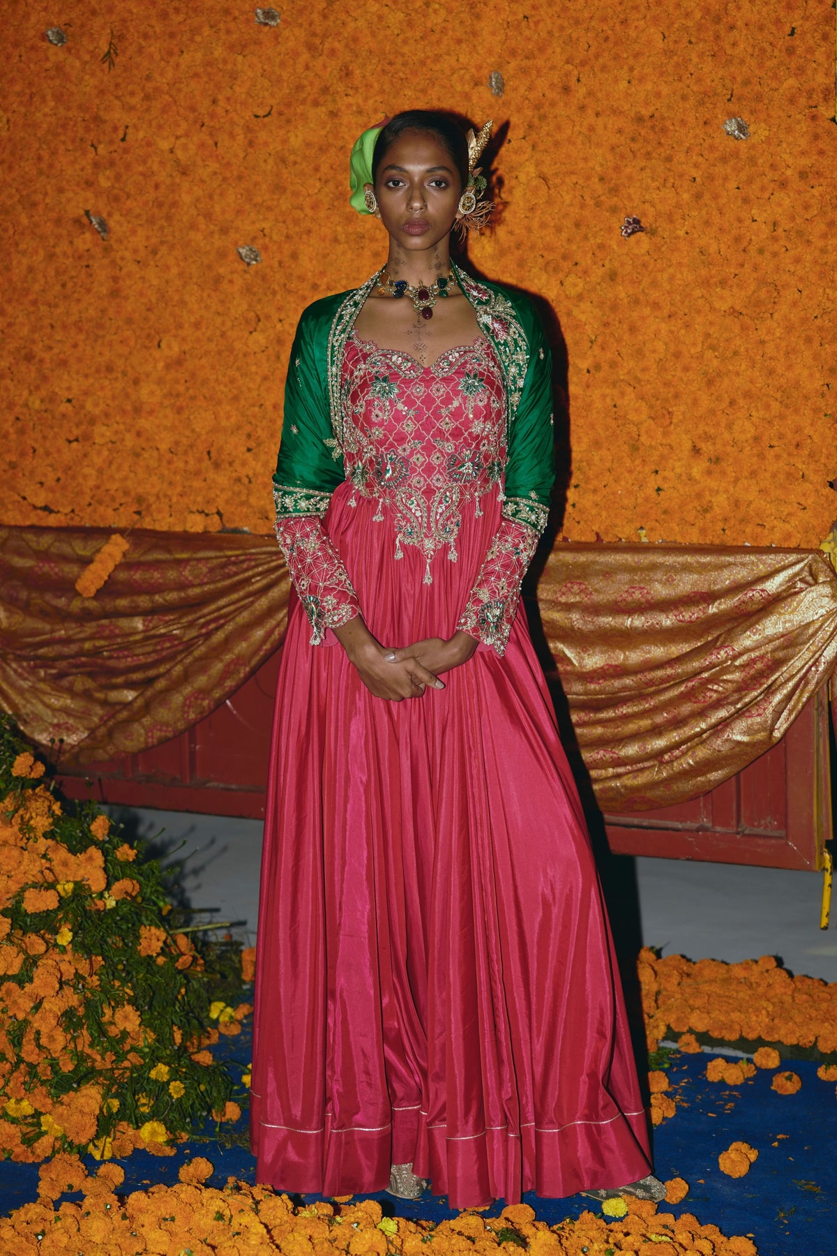 Pink  Anarkali Set