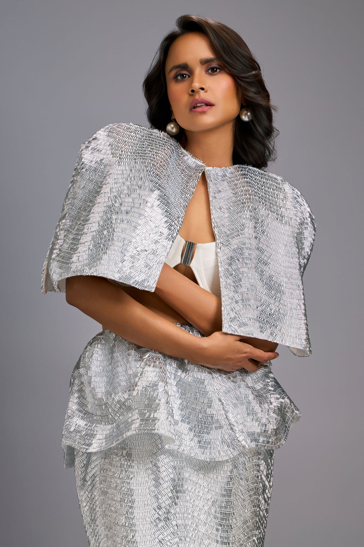 Shimmer Silver Co-ord Set