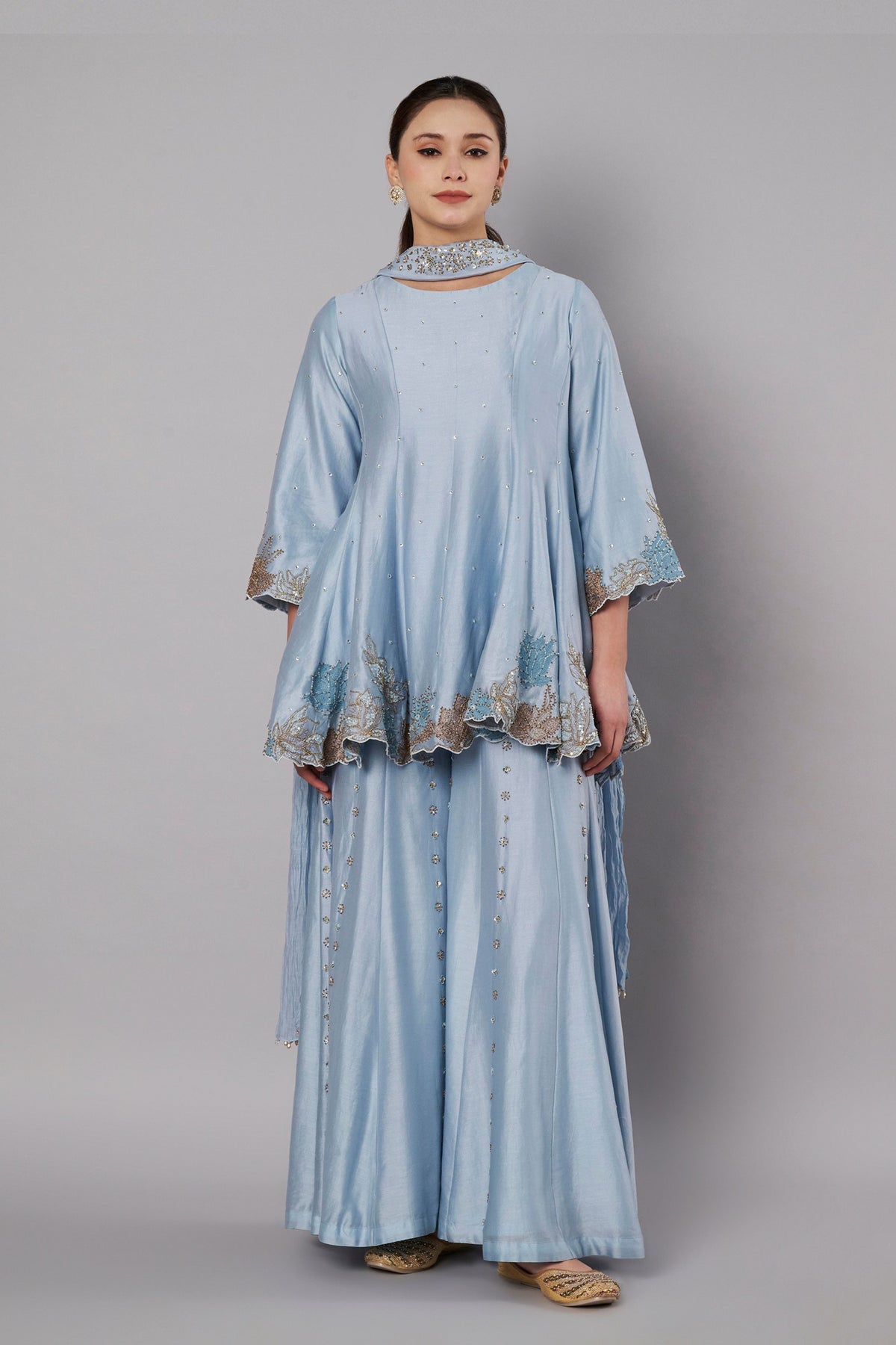 Meadow Dusty Blue Sharara Set