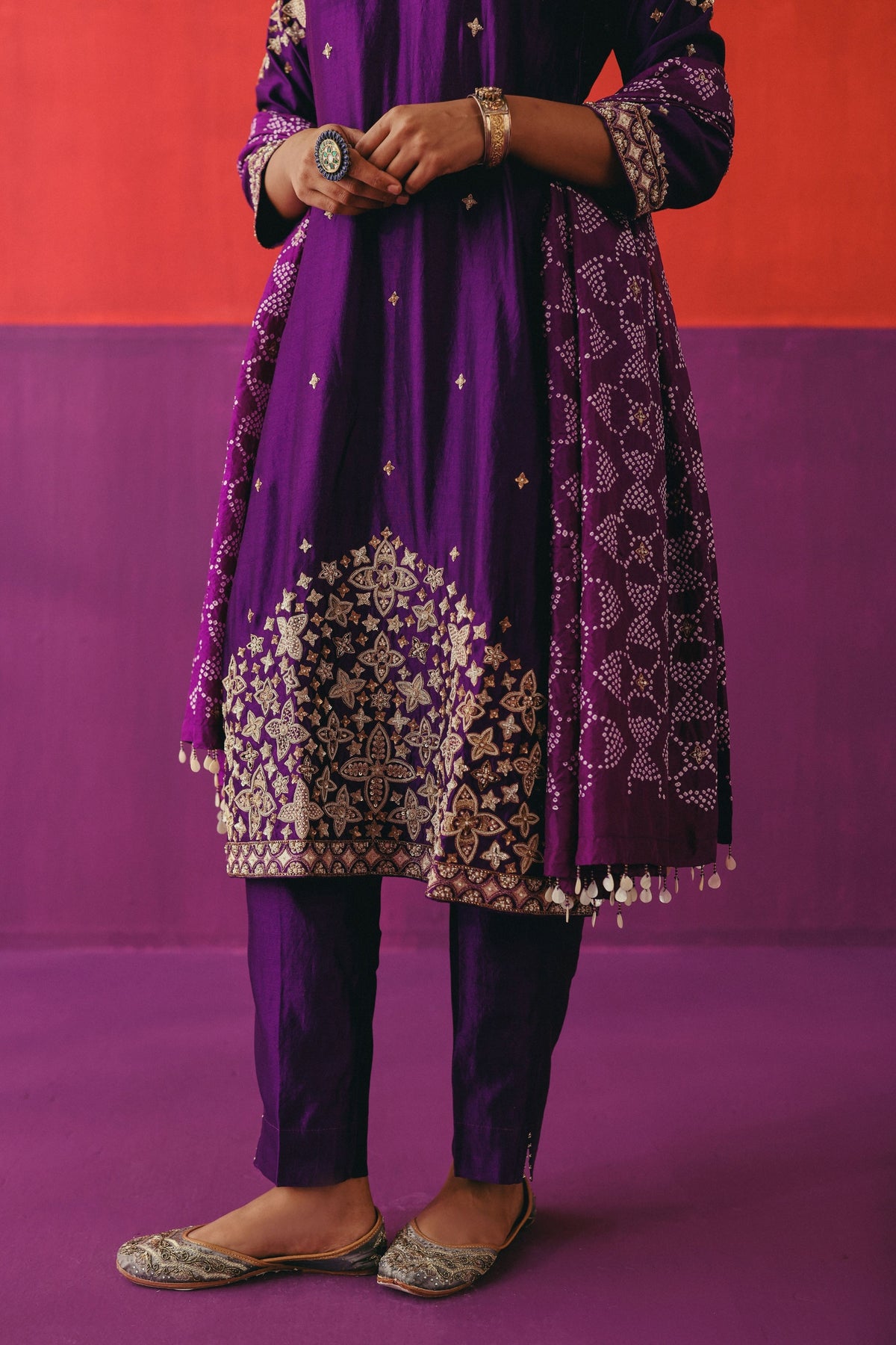 Baingani Phool Kurta Set