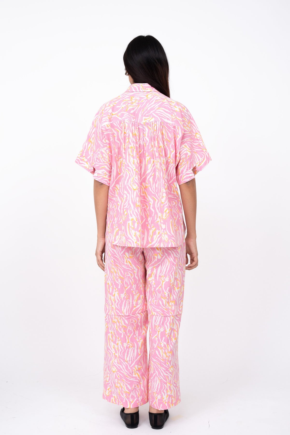 Pink Wave Print Shell Shirt