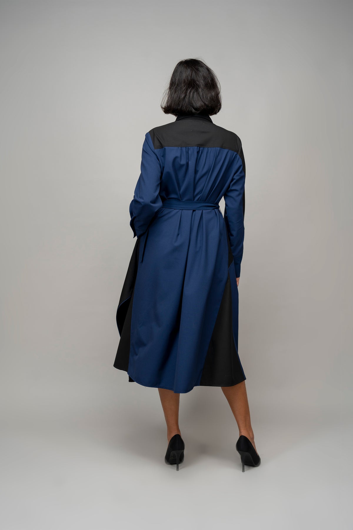 Composition Navy Suit Shirt Dress