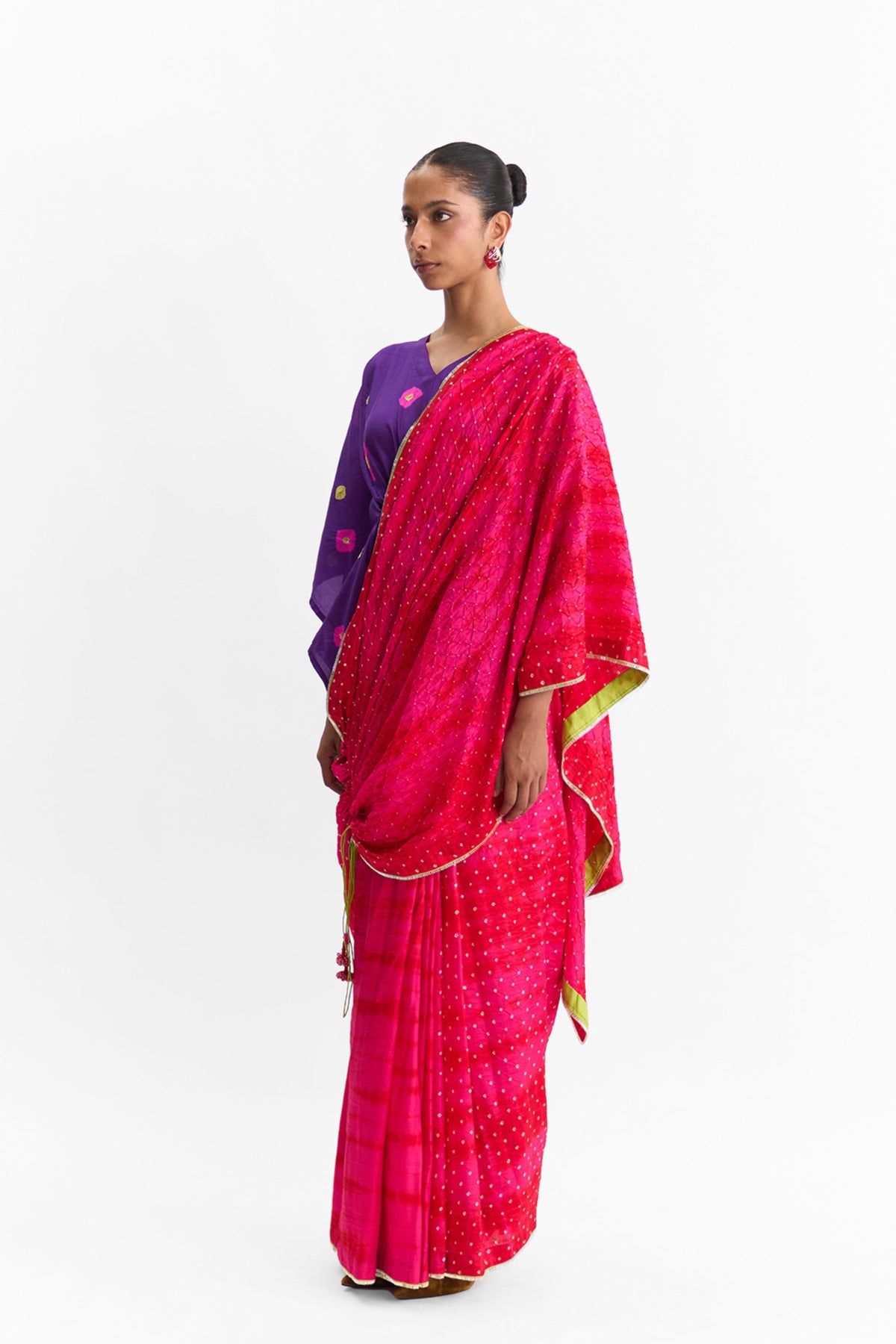 Mist Red Rani Saree