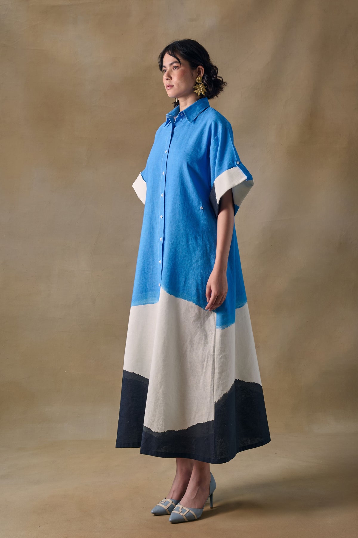 Blue Washed Asymmetrical Dress