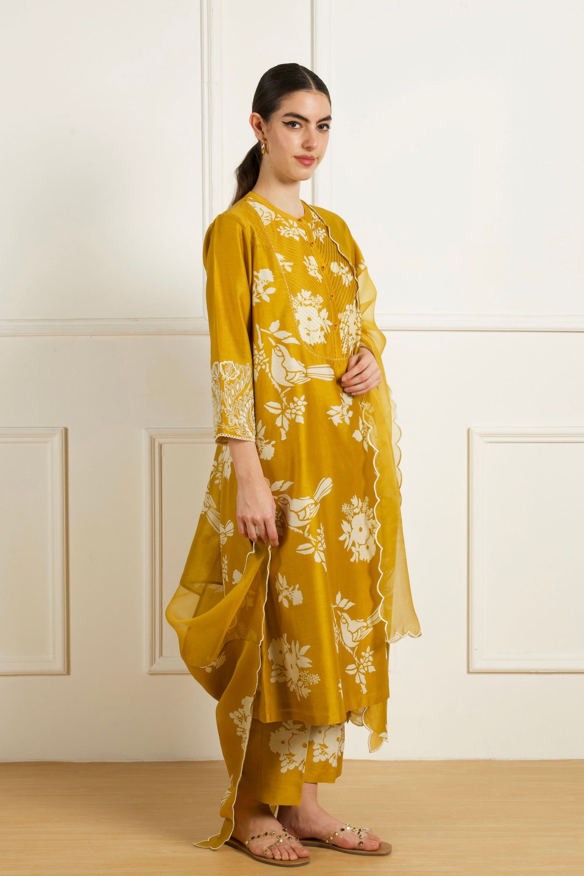 Ochre Print Kurta Set