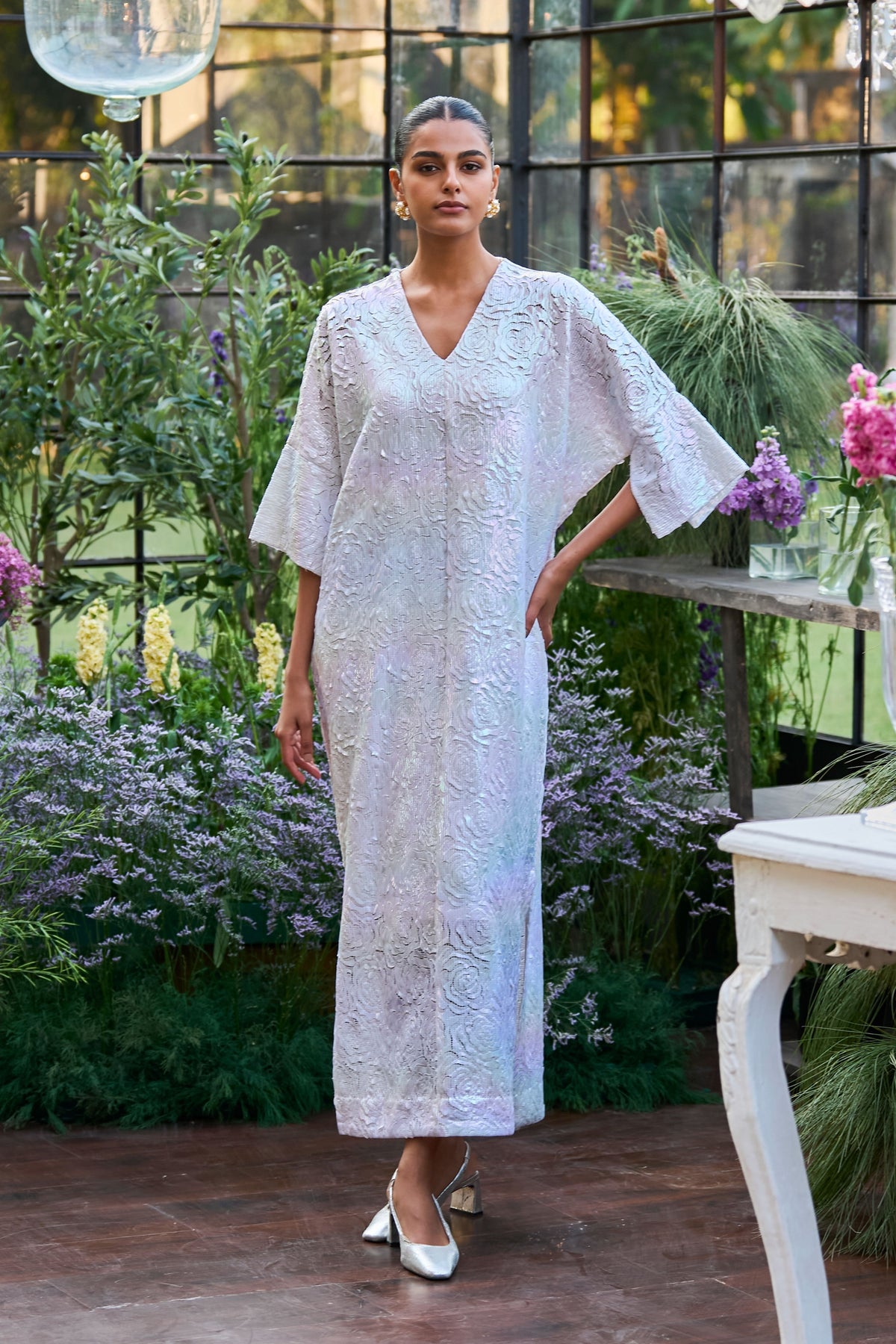 Cutwork Lamé Kaftan