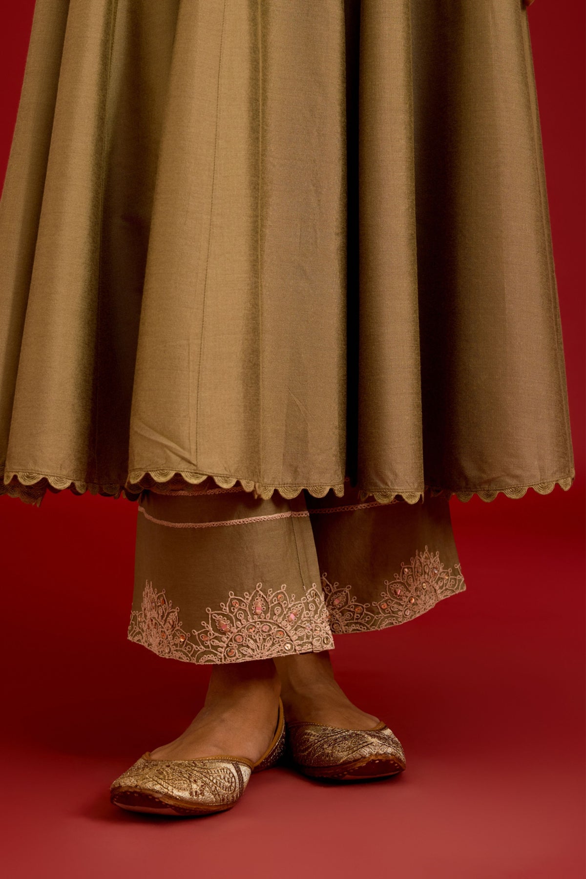 Pistachio Green Embroidered Anarkali Set