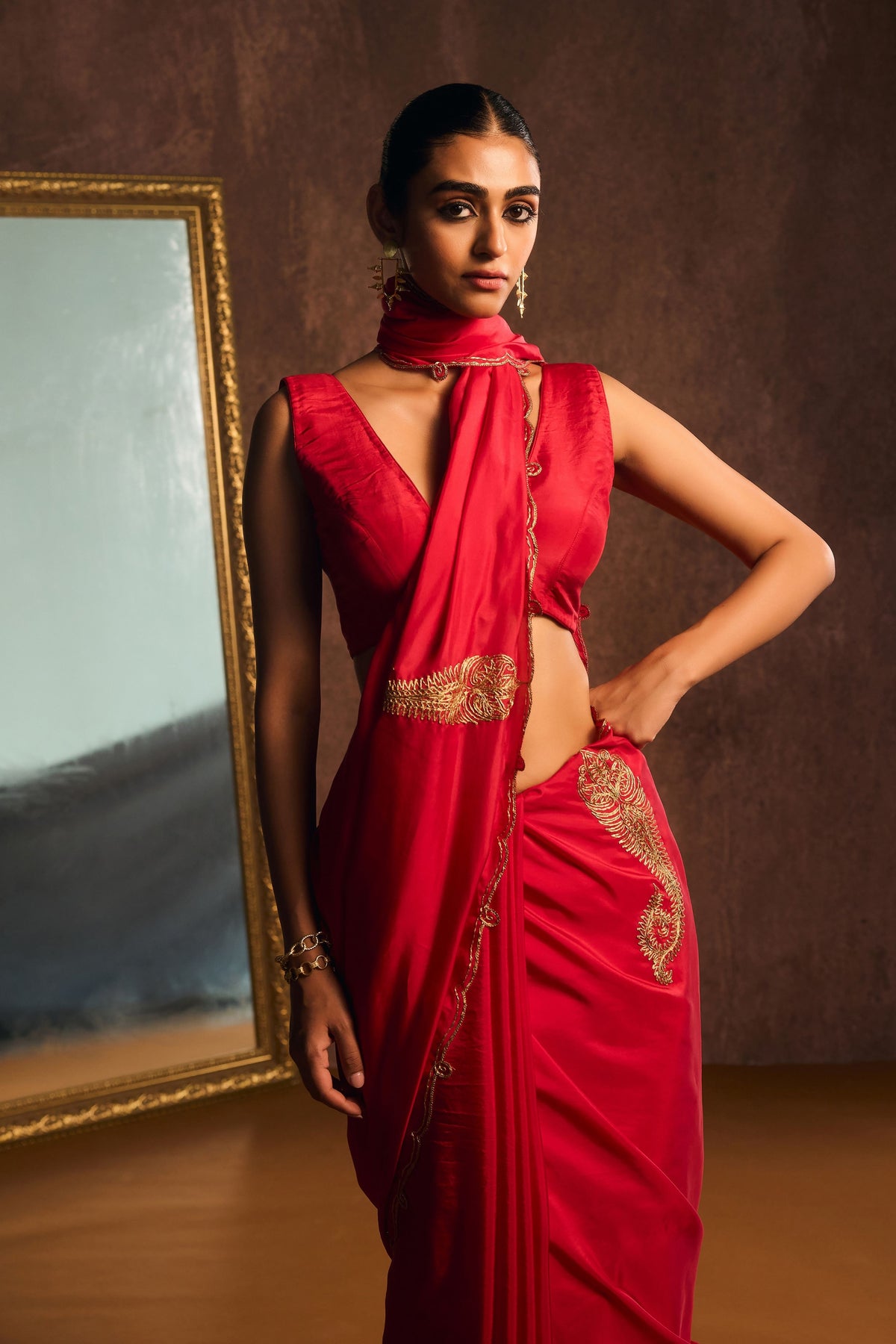 Red Rouge Deco Drape Saree