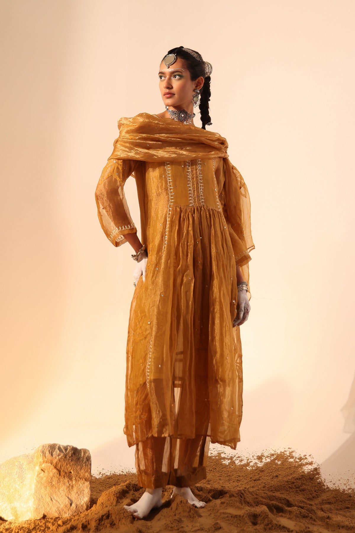 Mustard Kurta Set