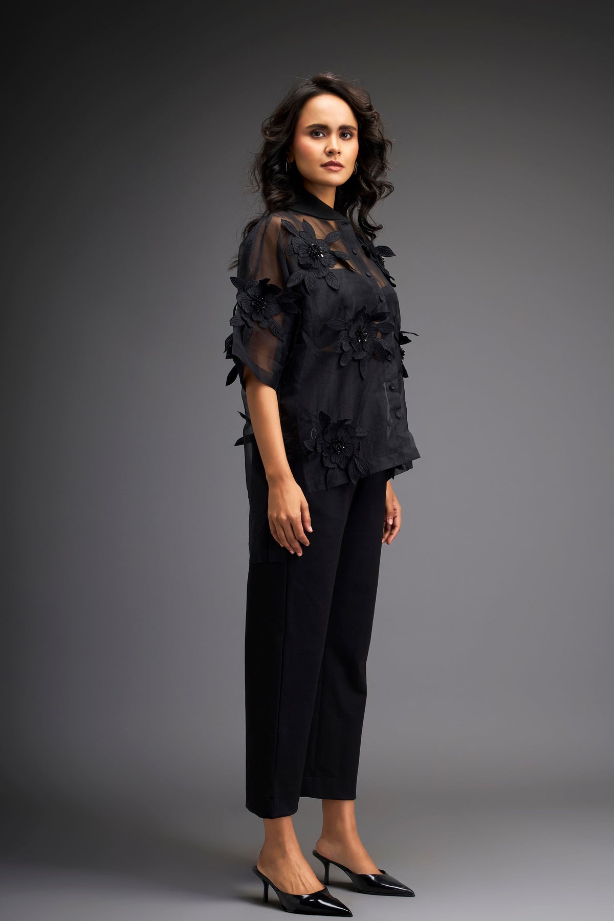 Black Sheer Top Sets