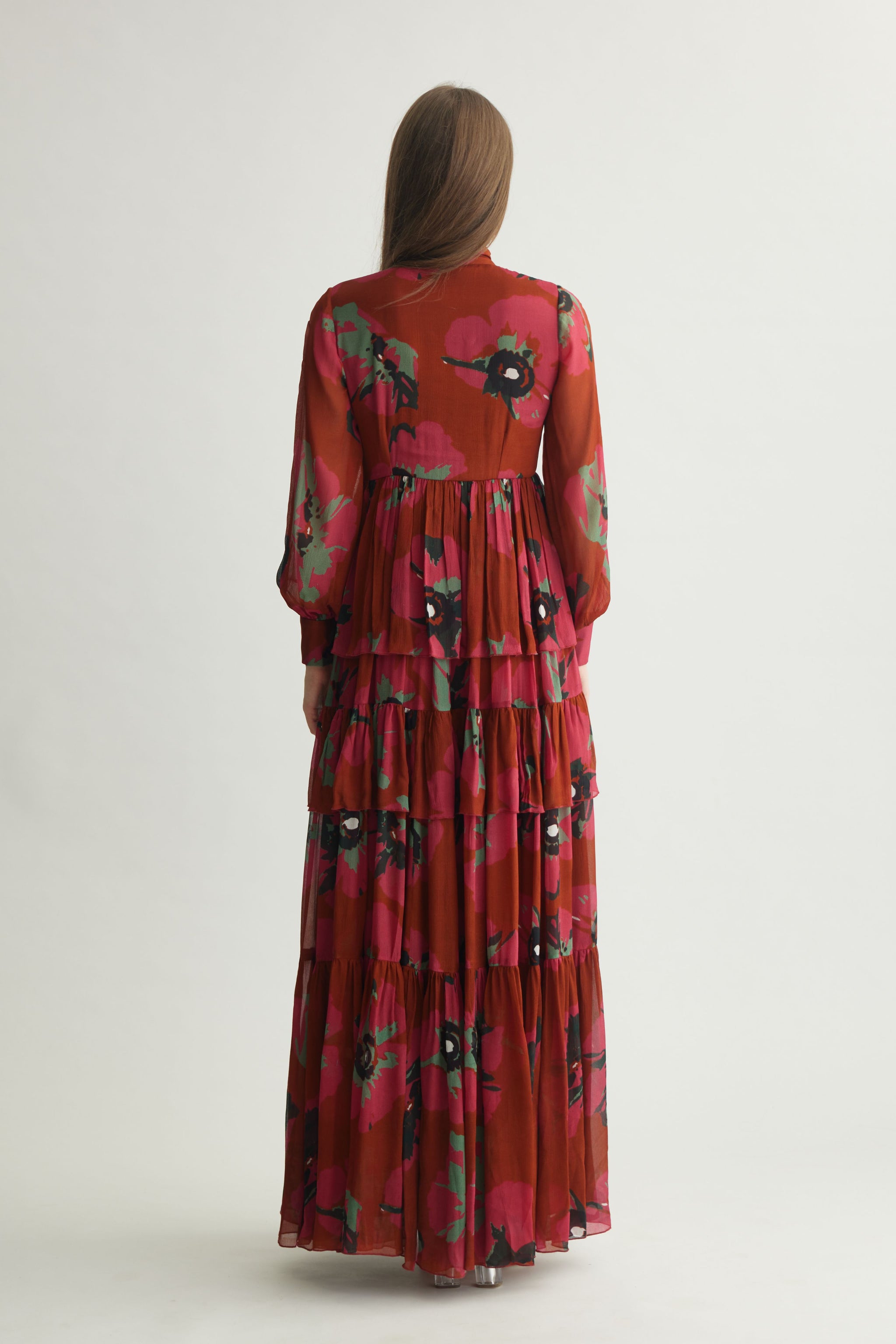 Koai - Red Floral Long Dress XXL Koai - Red Floral Long Dress XXL
