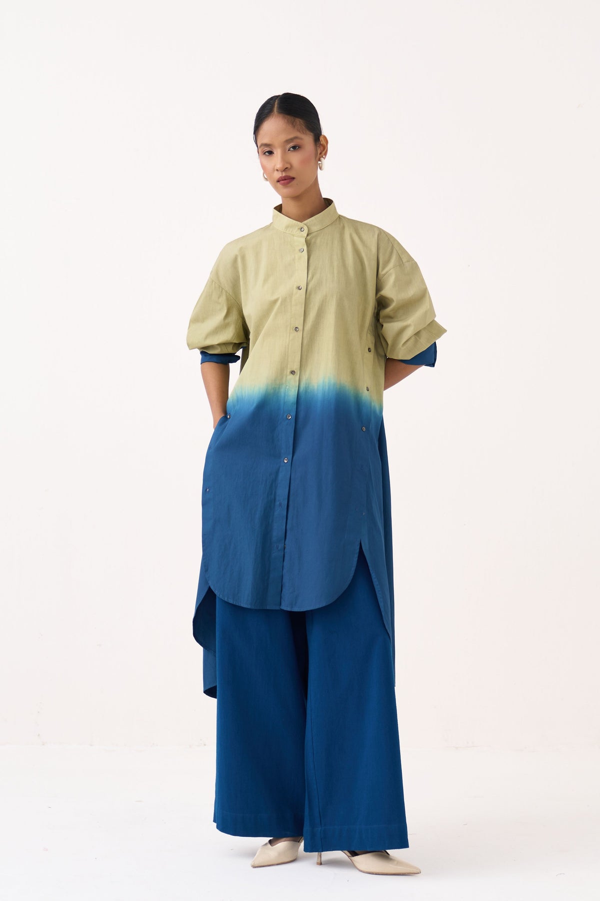 Dip-Dye Side Button Tunic