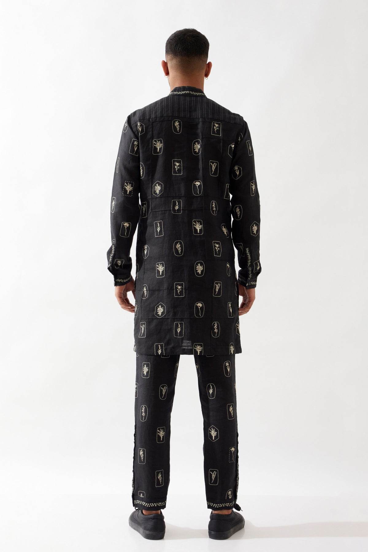 Slate Stamp Black Kurta