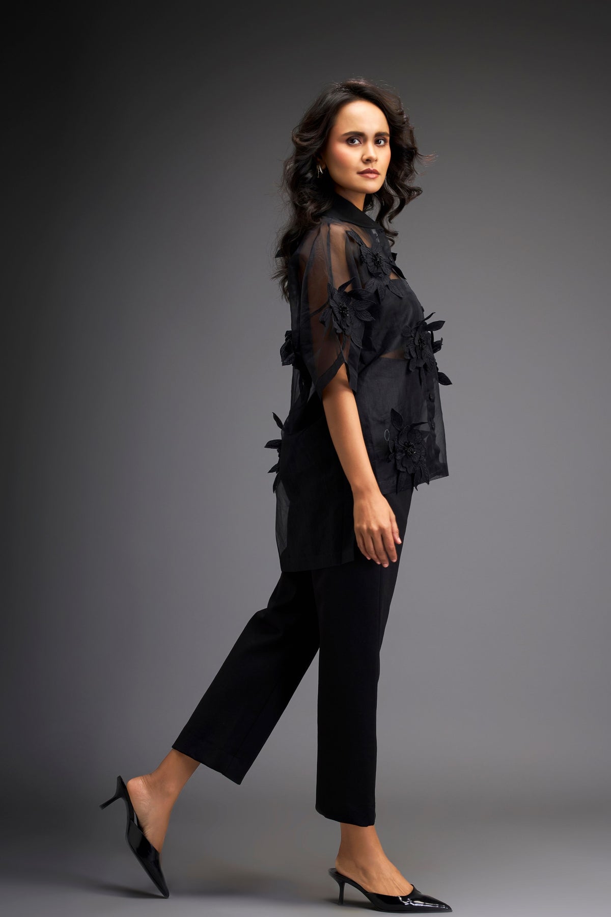 Black Sheer Top Sets
