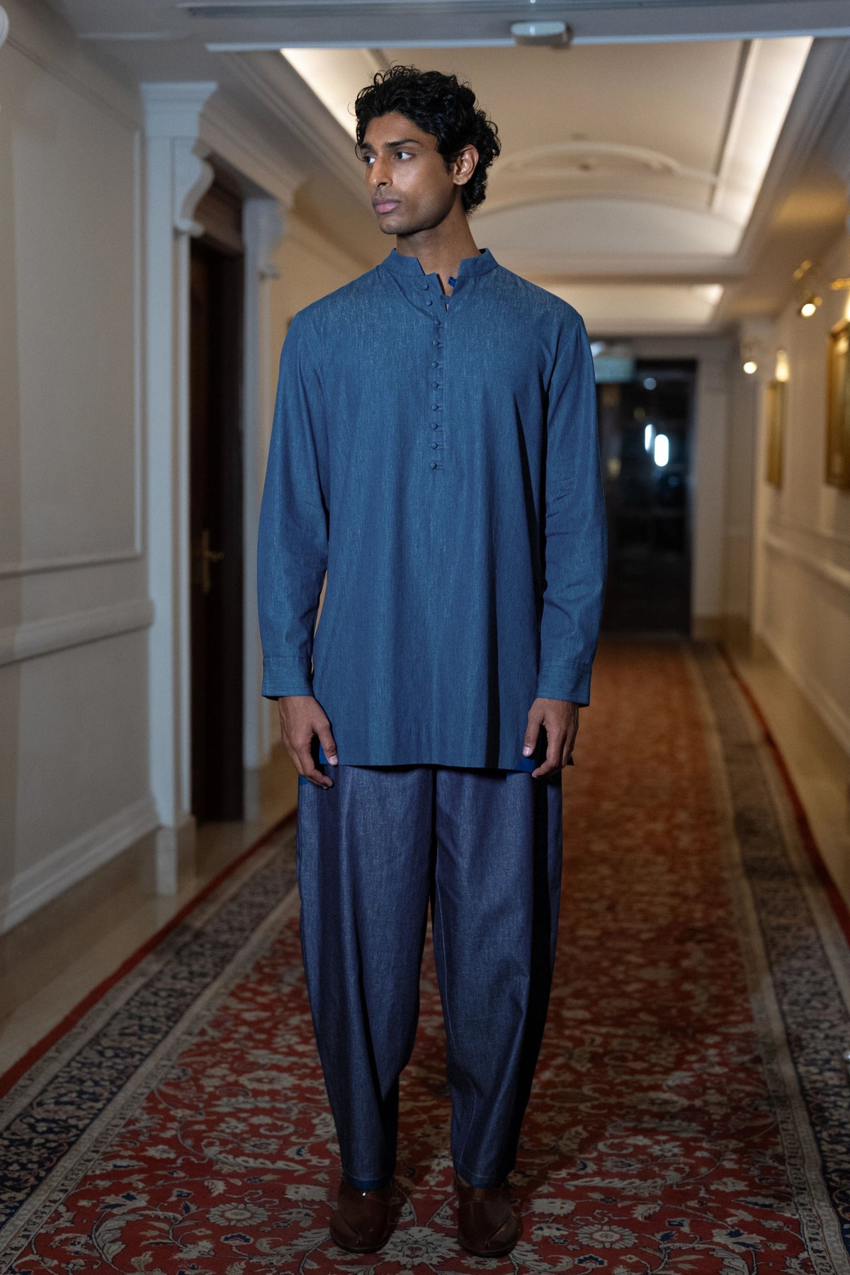 Longline Denim Kurta-Shirt