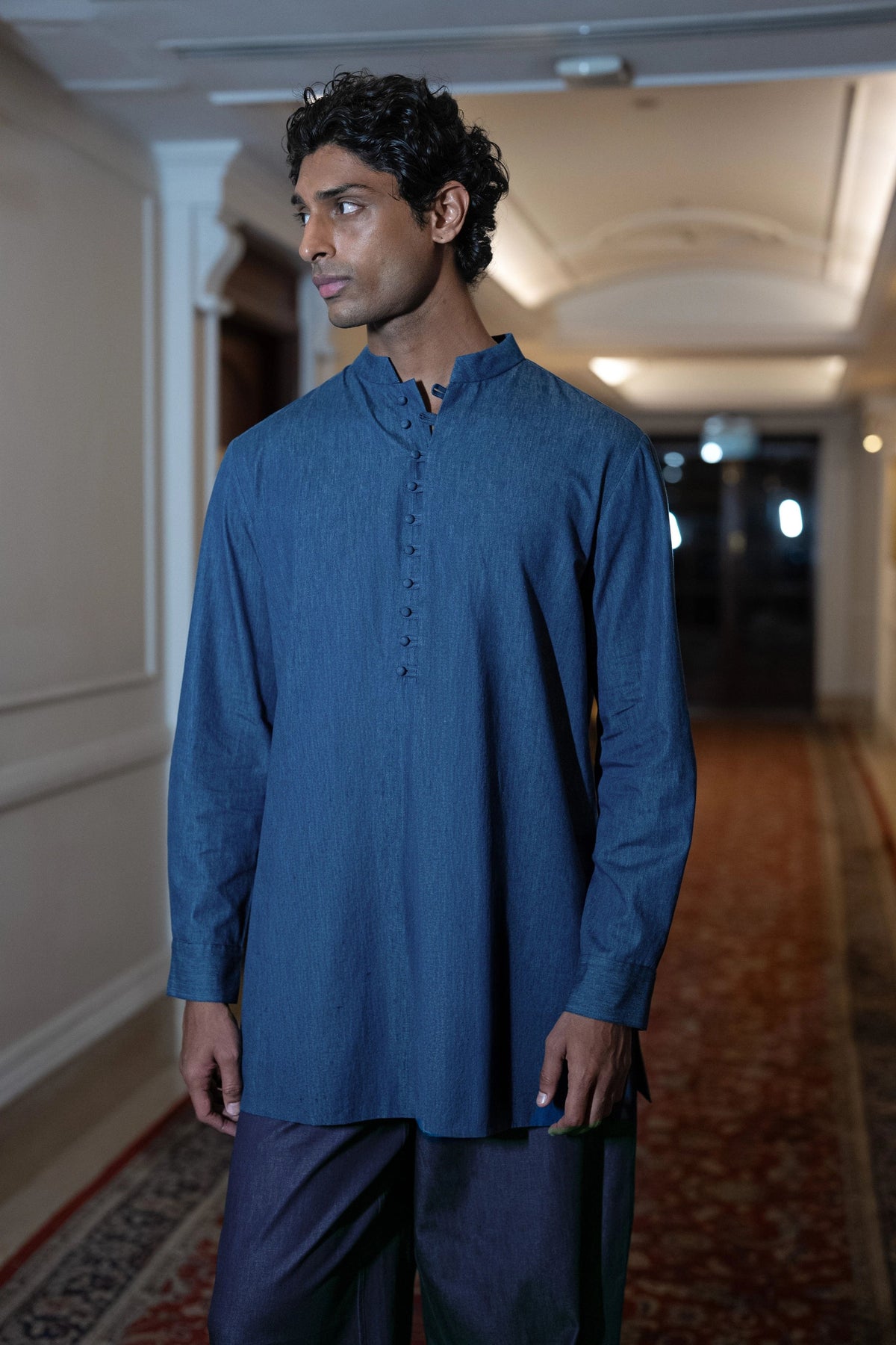 Longline Denim Kurta-Shirt