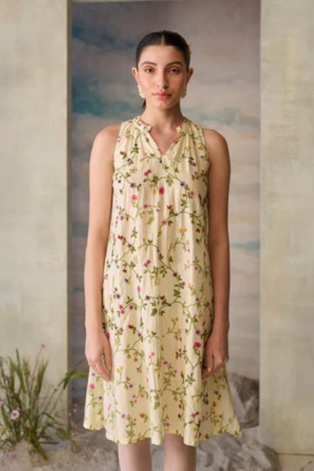 Moonlight Beaded Floral Dress