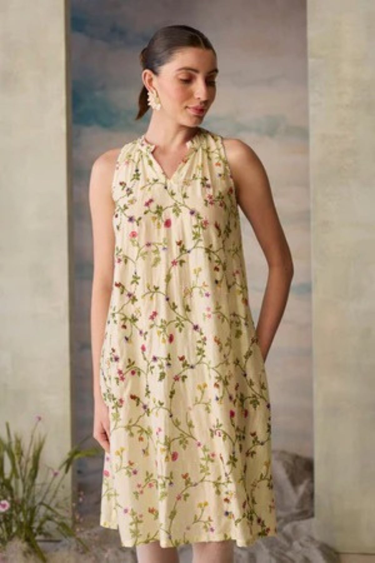 Moonlight Beaded Floral Dress