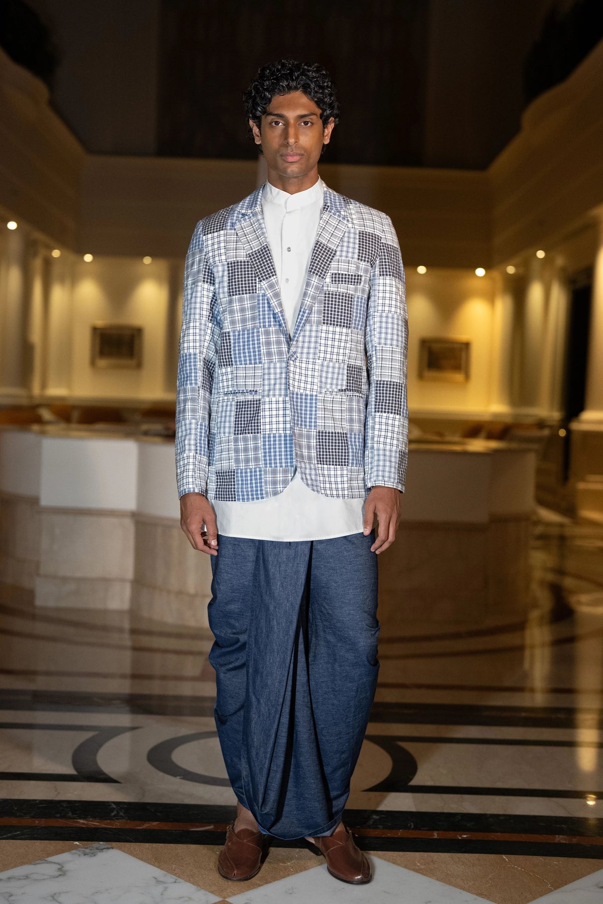 Patchwork Check Blazer