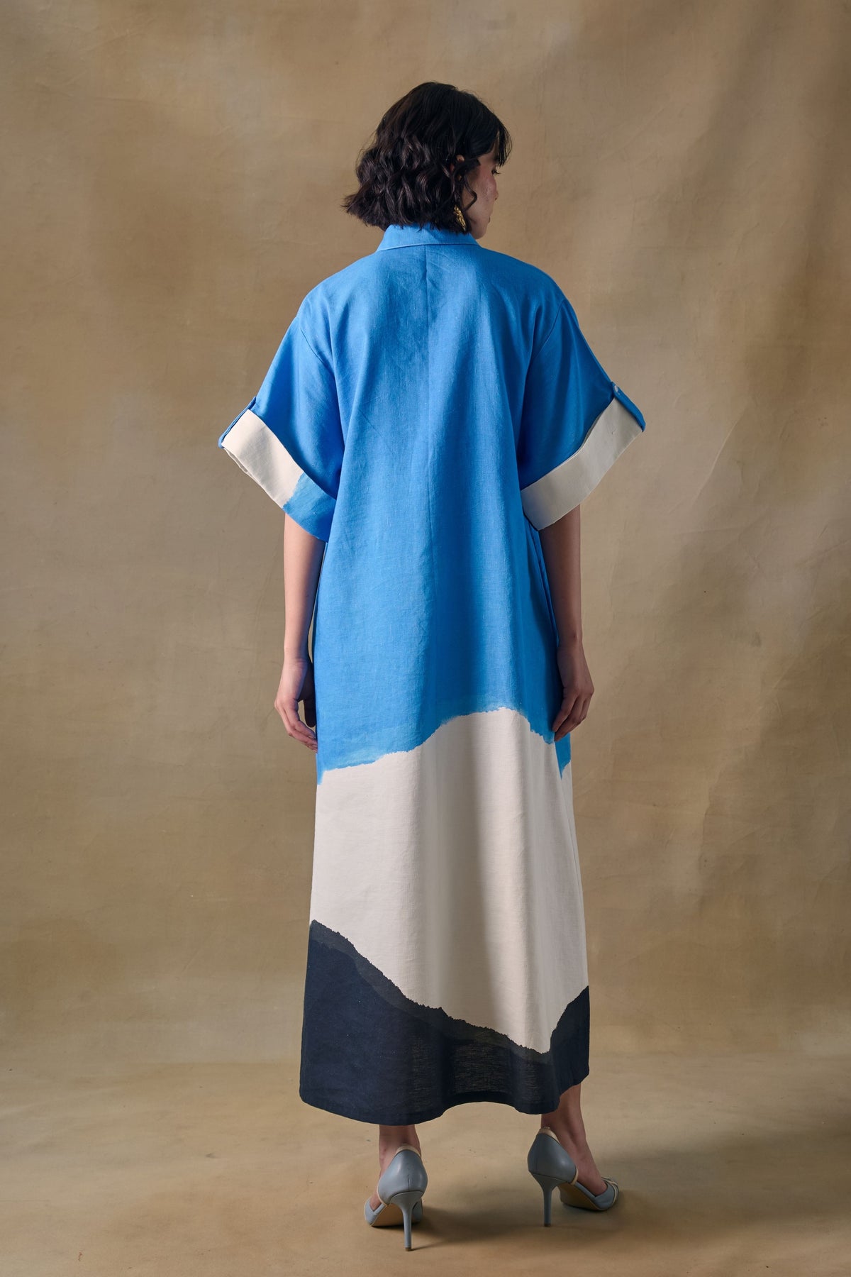 Blue Washed Asymmetrical Dress
