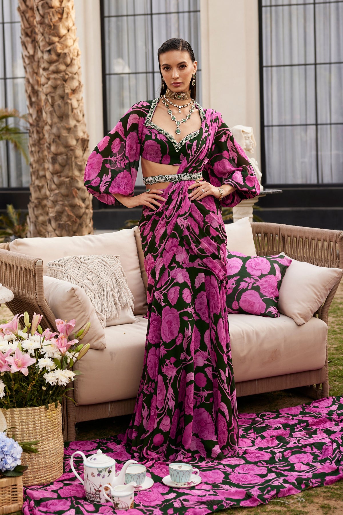 Alaina Drape Saree set