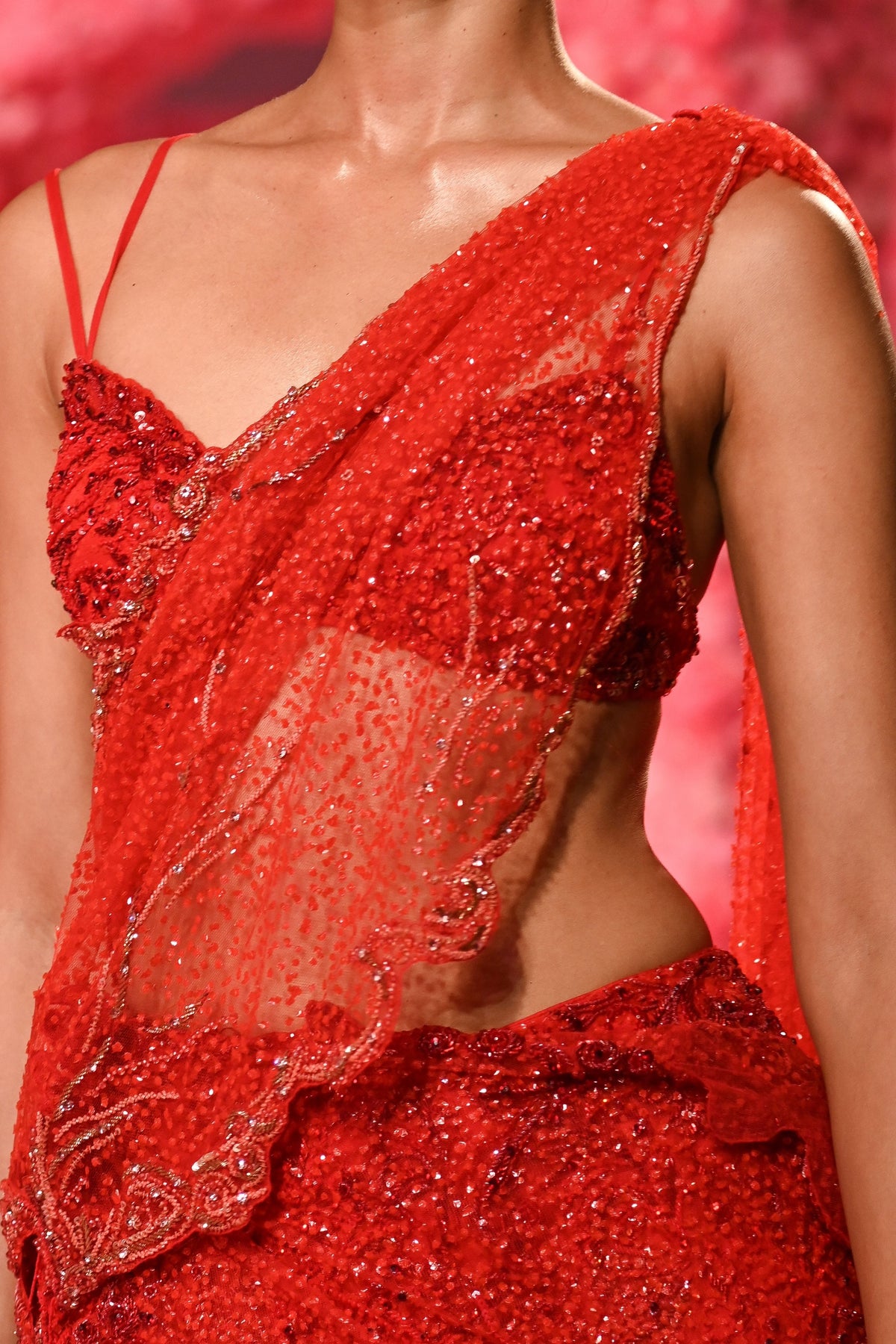 Martine Scarlet Lehenga Set
