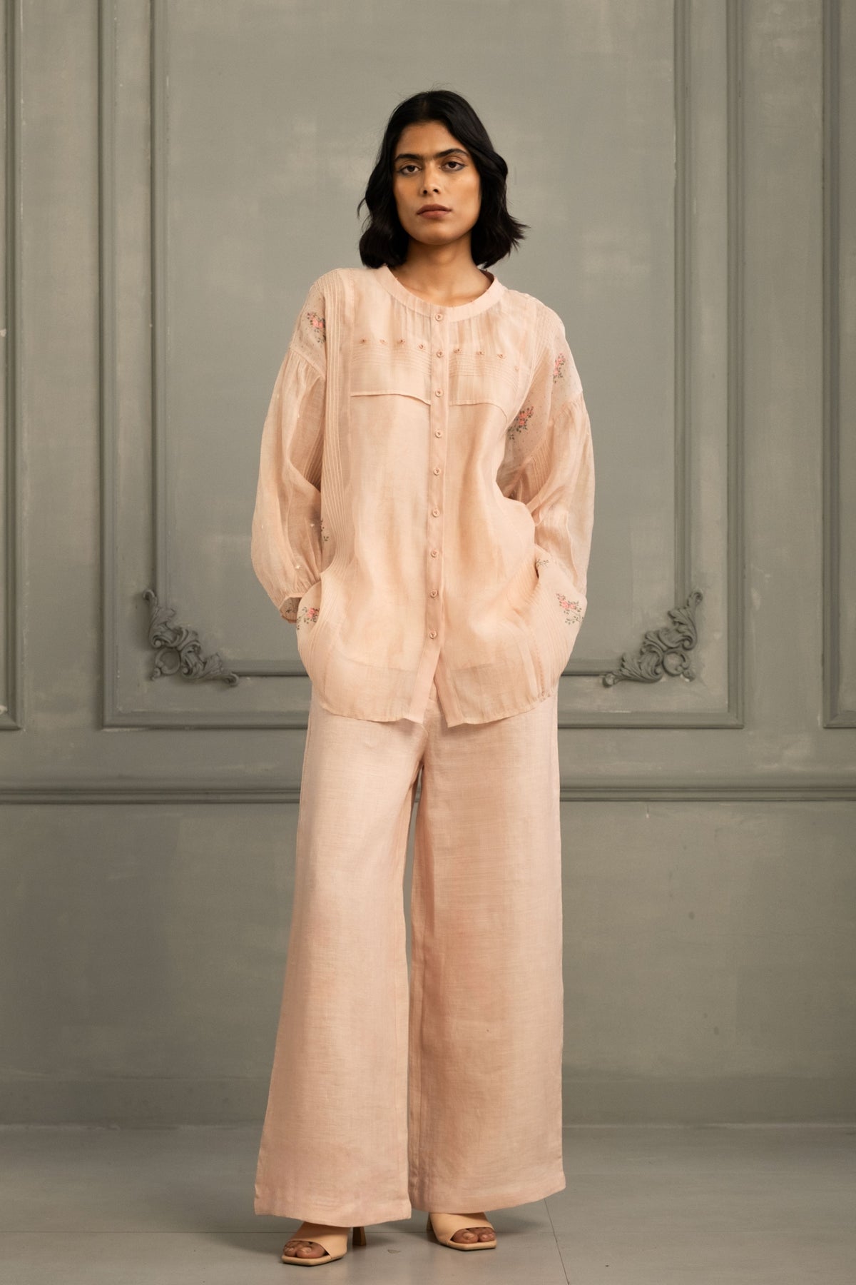 Old Rose Embroidered Co-ord Set