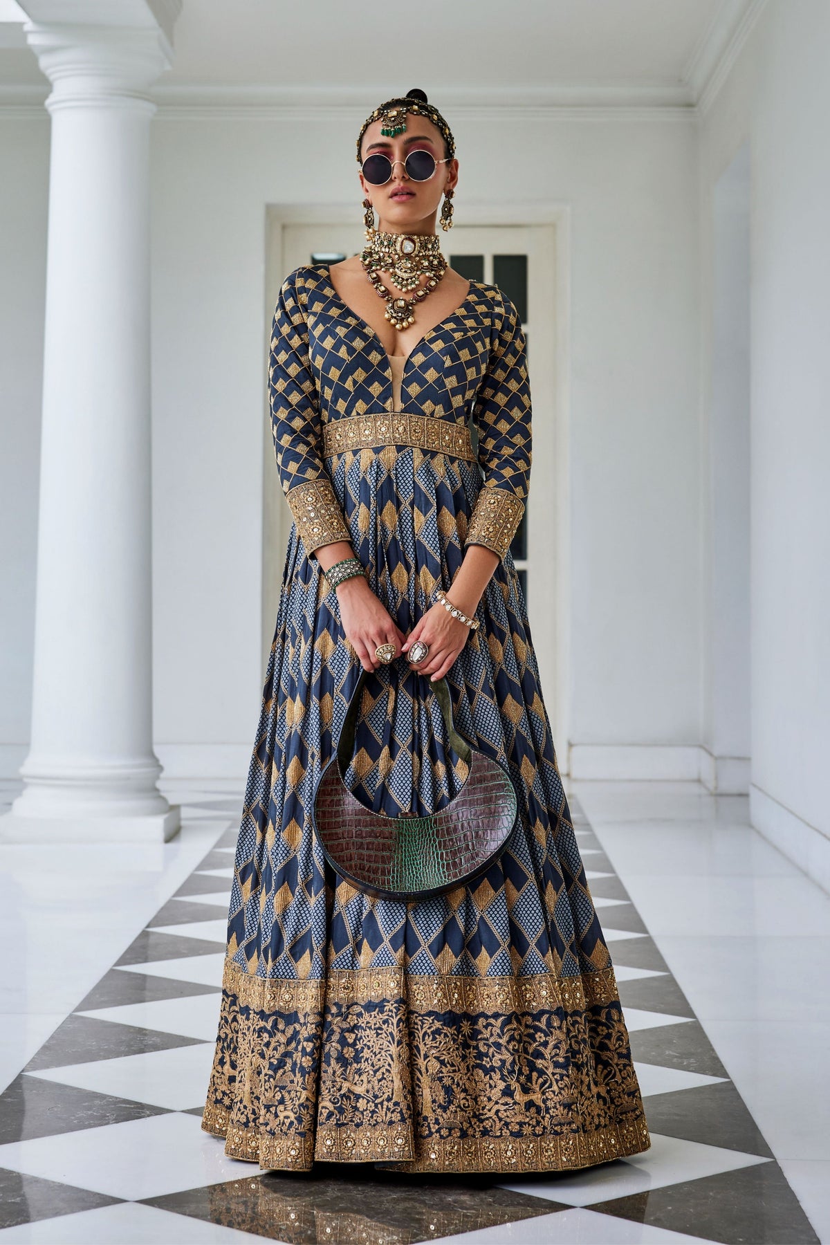 Shikargah Geometric Anarkali