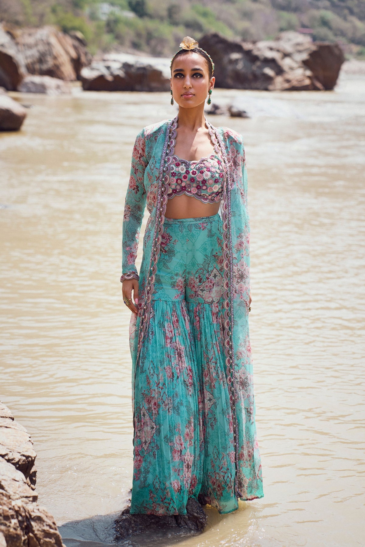Naza Chiffon Sharara Set