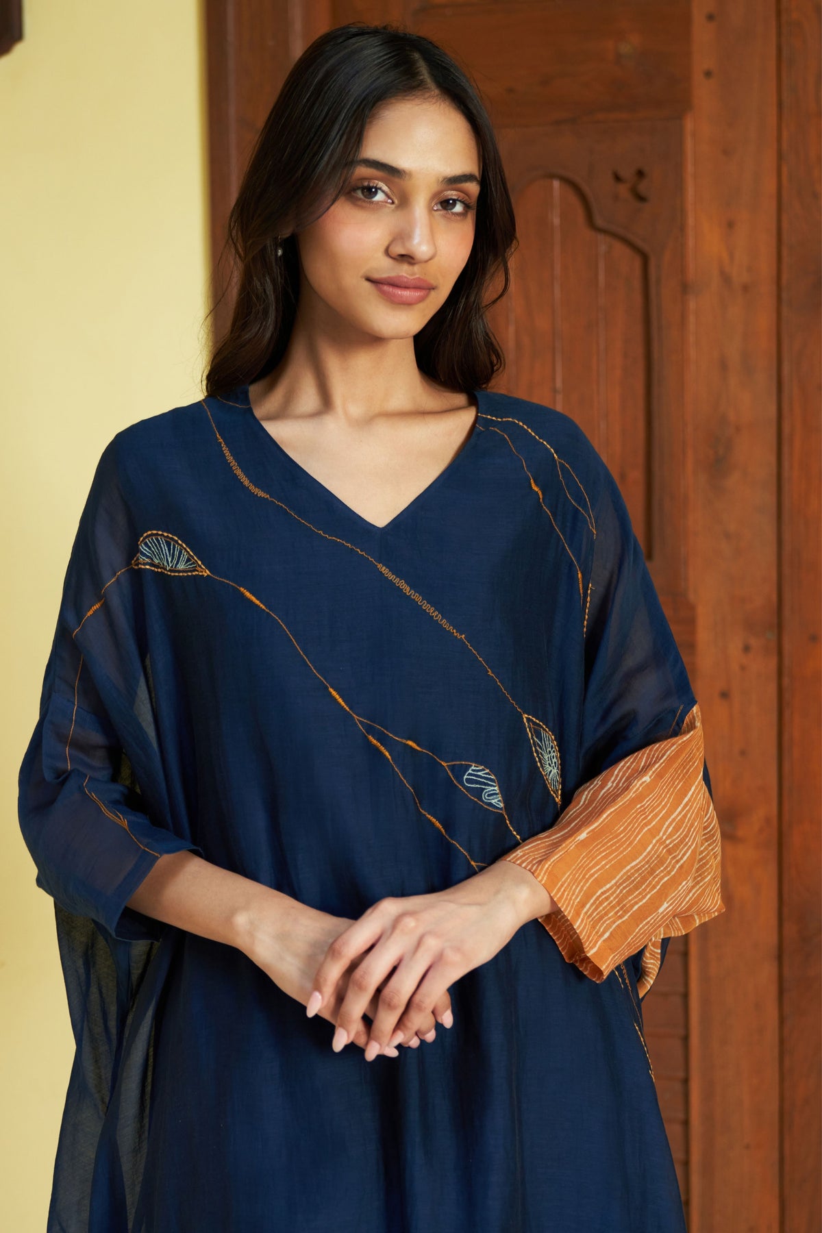 Indigo Embroidered Kurta