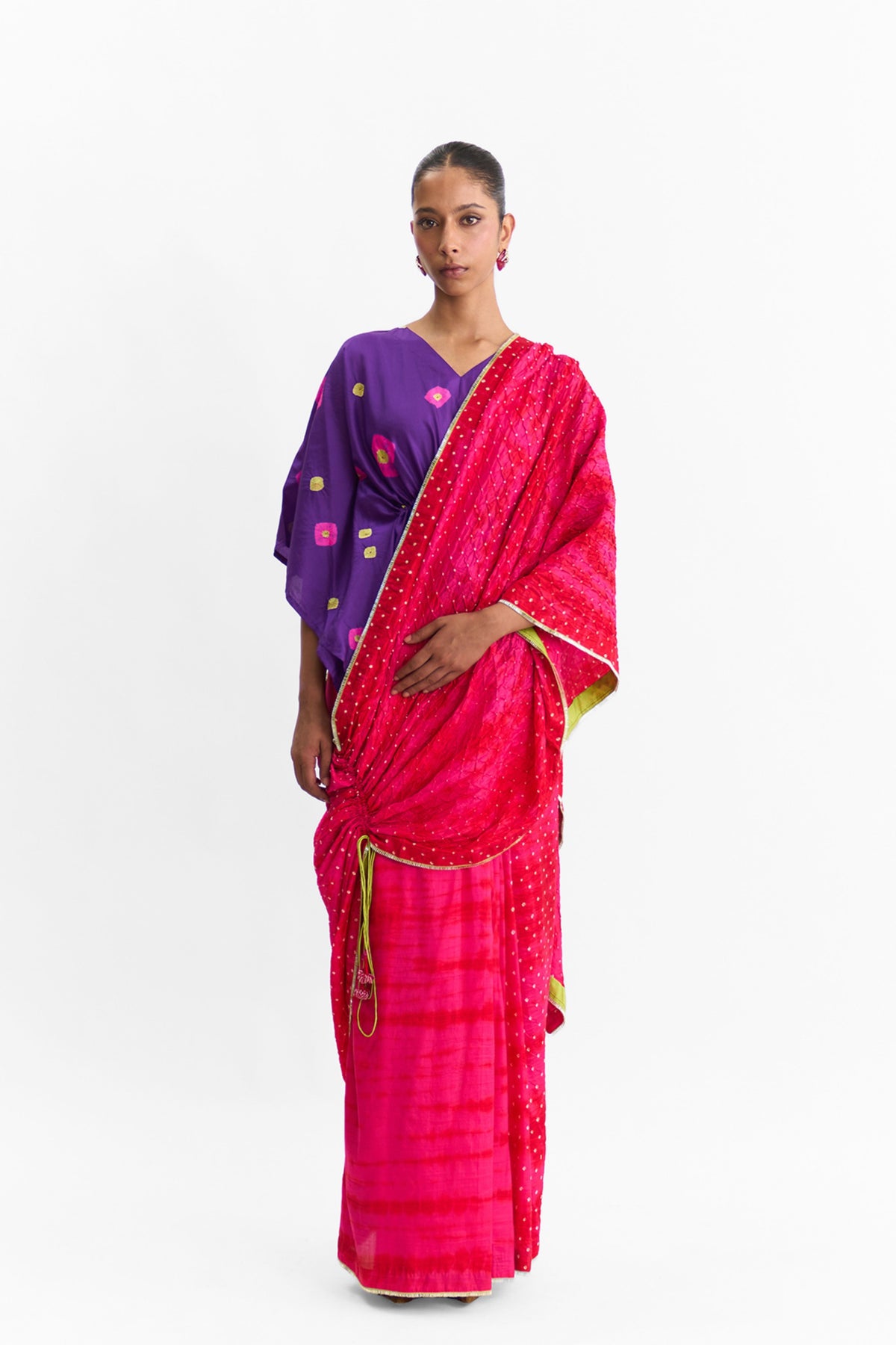 Mist Red Rani Saree